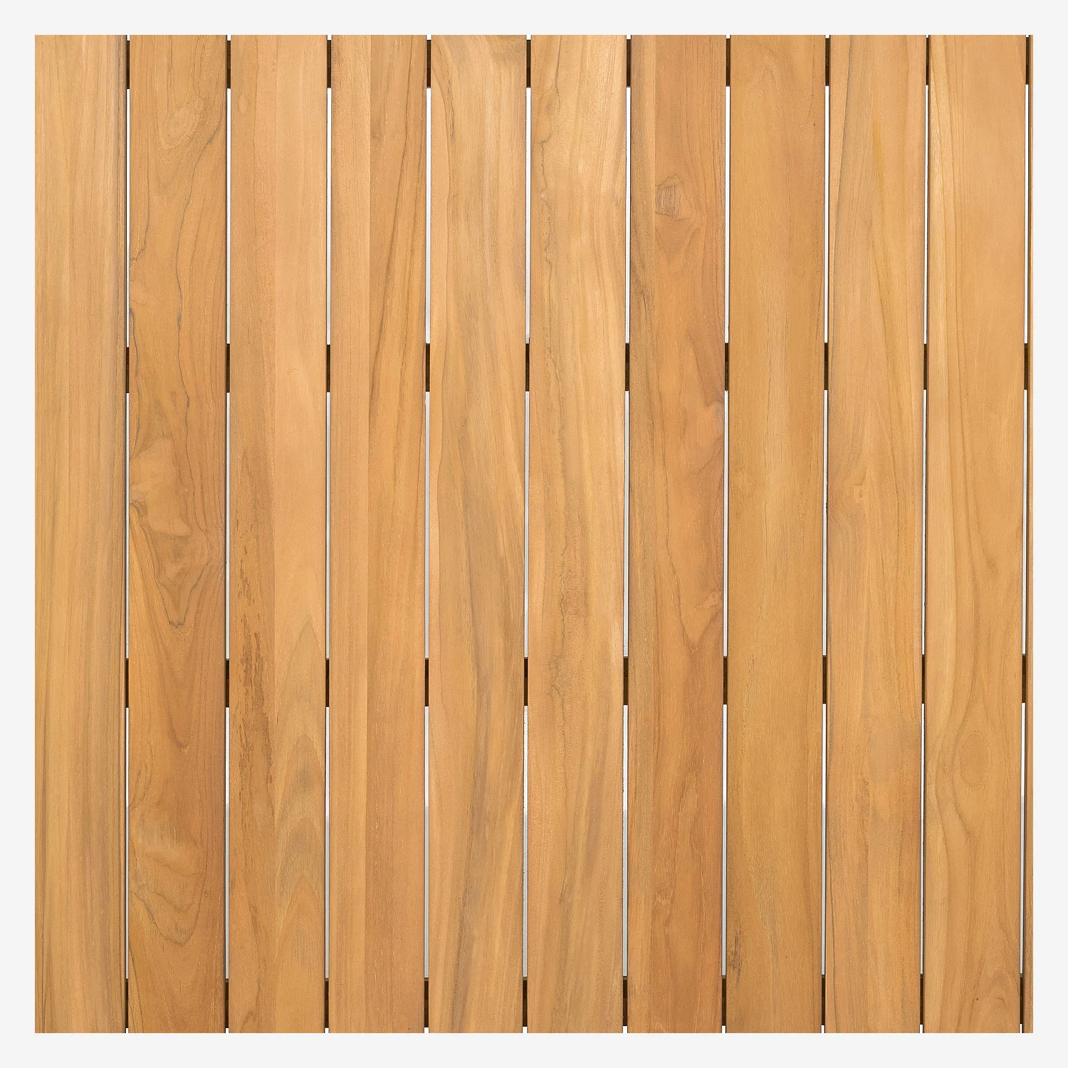 Table rectangulaire de jardin en teck massif - Naturel - 3