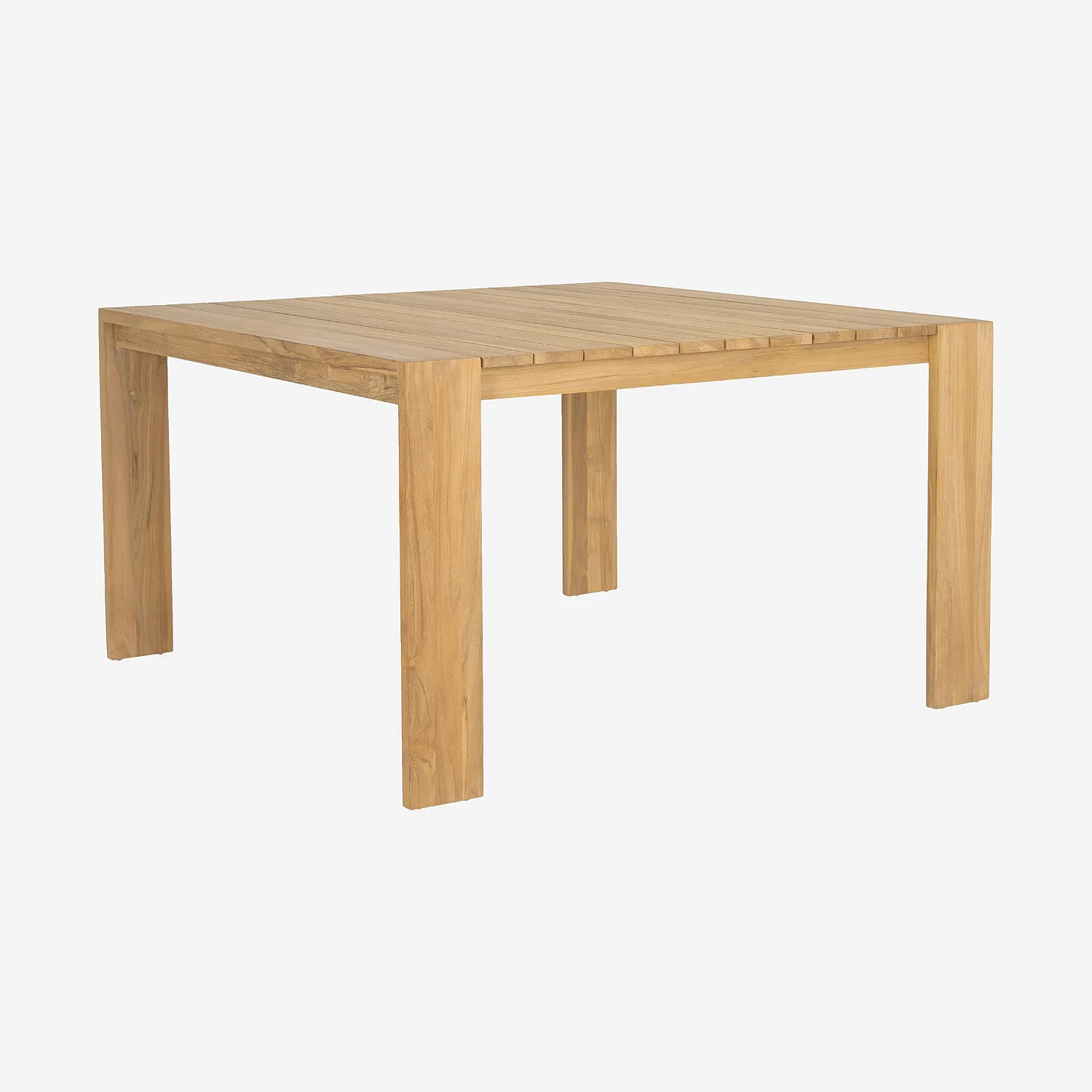 Table carrée de jardin en teck massif - Naturel - 2