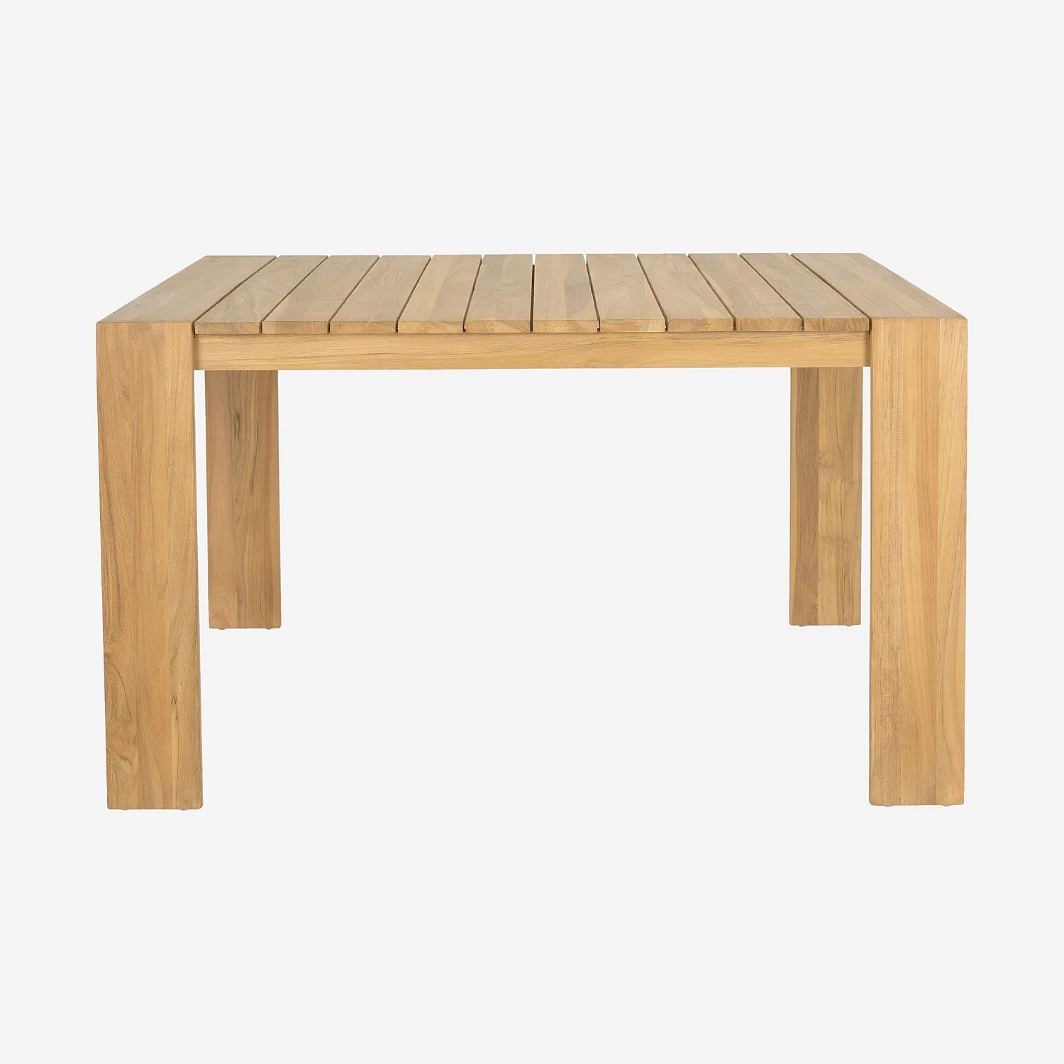 Table carrée de jardin en teck massif - Naturel - 1