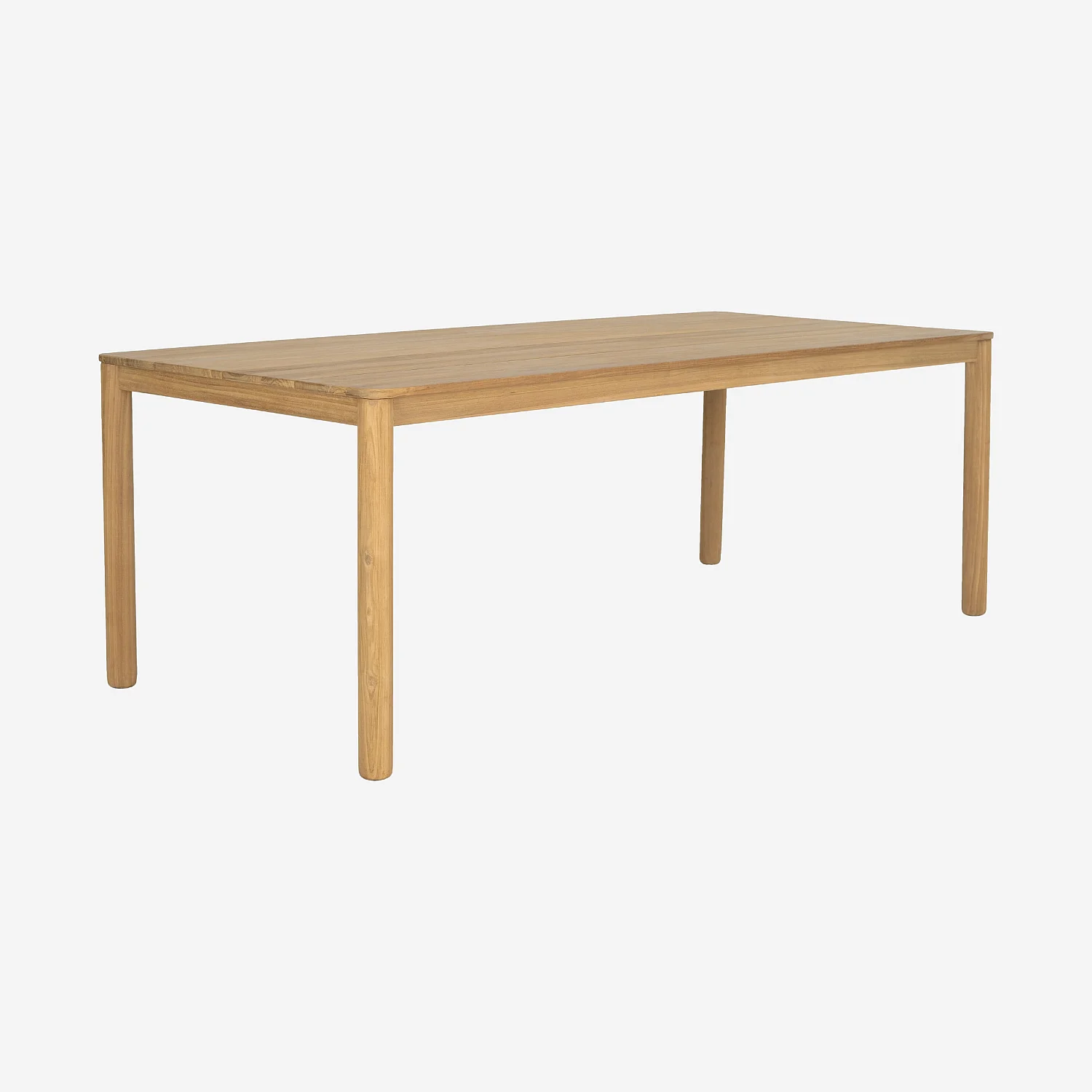 Table rectangulaire de jardin en teck massif - Naturel - 2