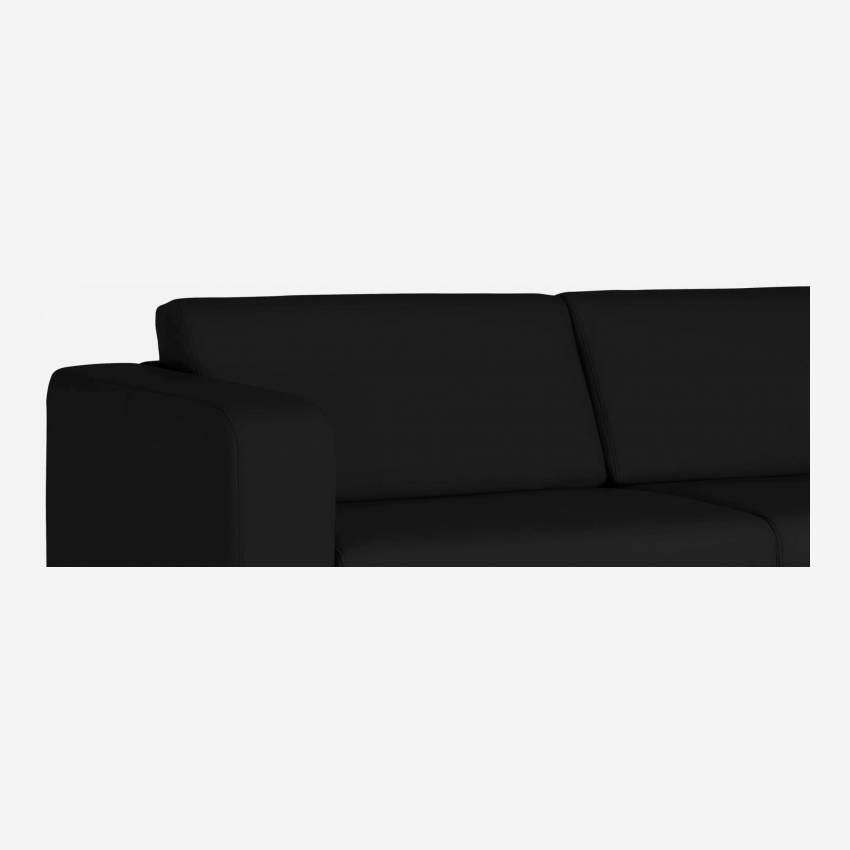 Sofá cama 3 plazas de piel - Negro