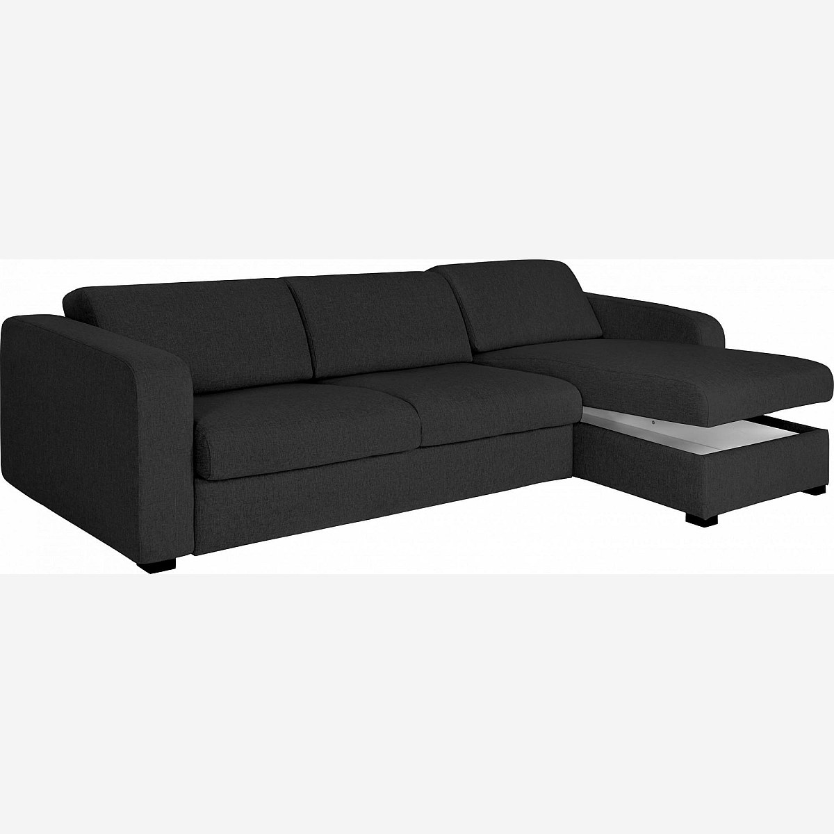 Porto 3 Sofá cama 3pl Tela Gris Oscuro Esquinero Almacenaje - Habitat