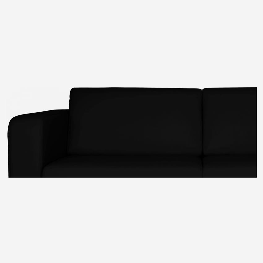 Leather 2-seater sofa - Black