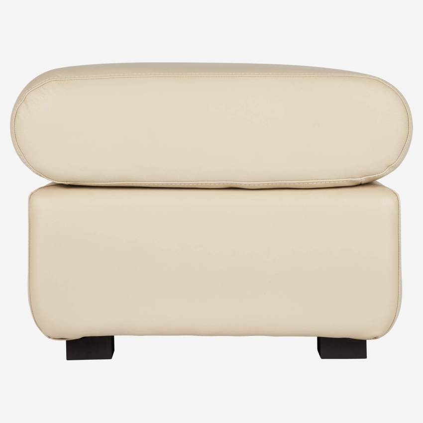 Leather footstool - Cream