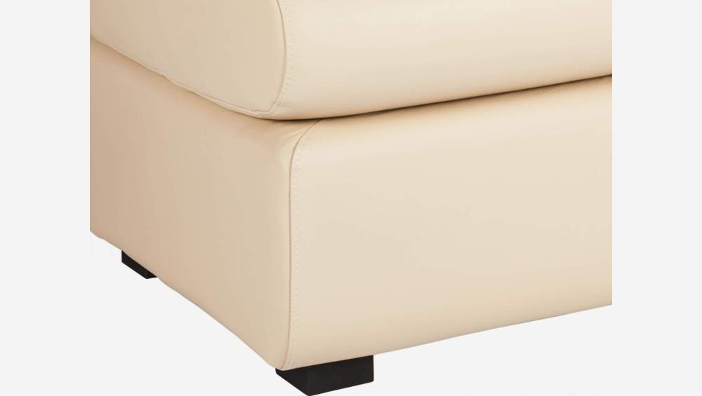 Leather footstool - Cream