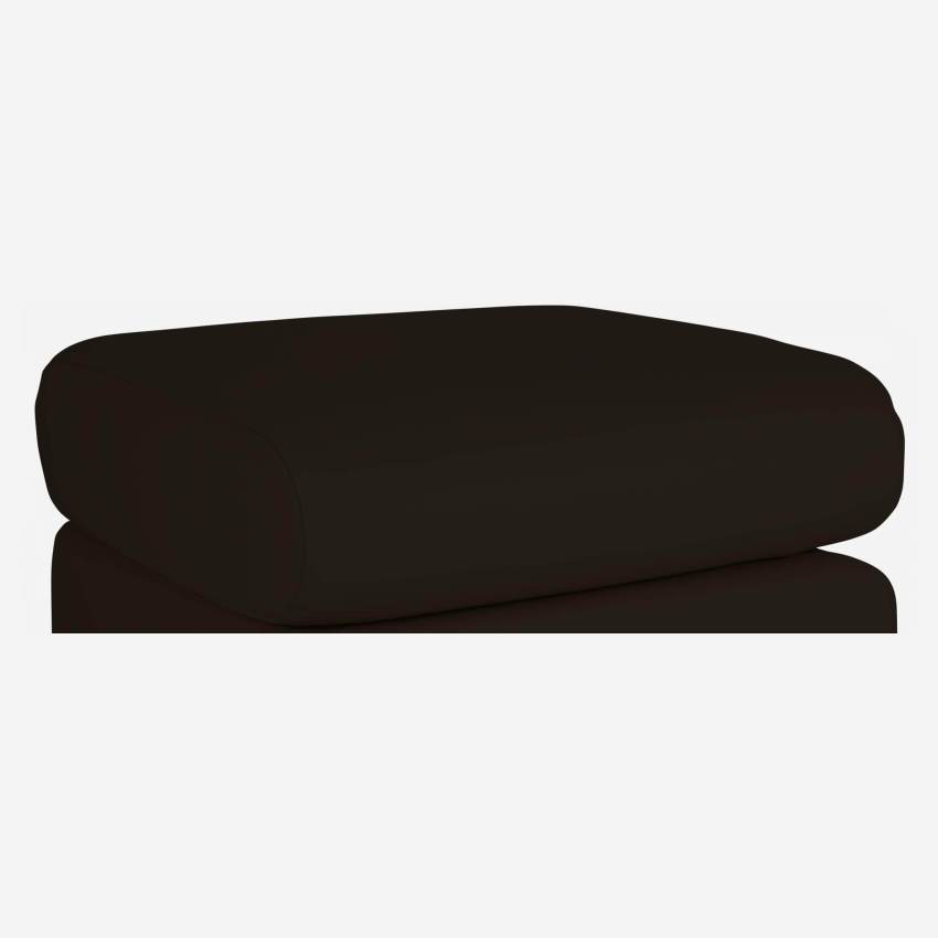 Leather footstool - Black