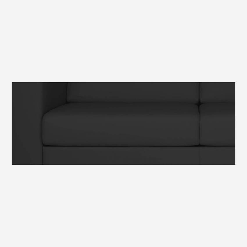 Sofá compacto de piel - Negro