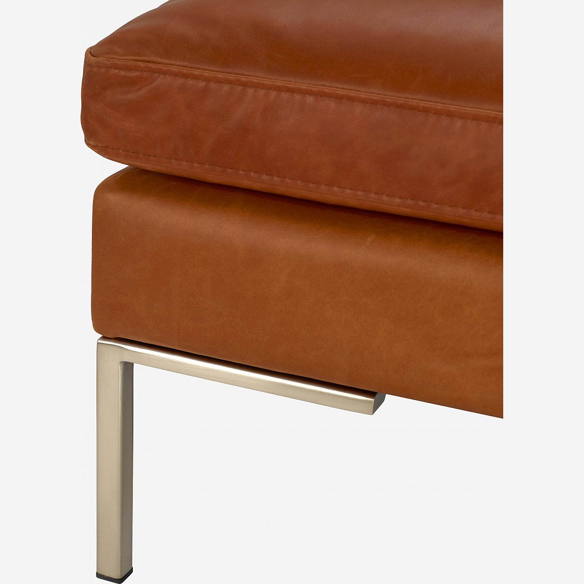 Montino - Fußhocker aus Vintage-Leder - Cognac - Habitat