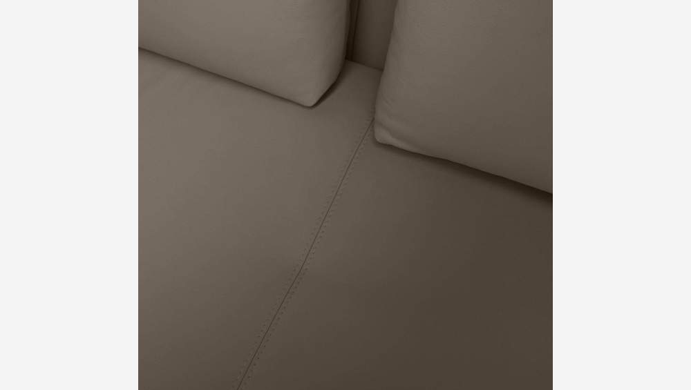 Canapé 2 places avec méridienne droite en cuir Eton - Gris taupe