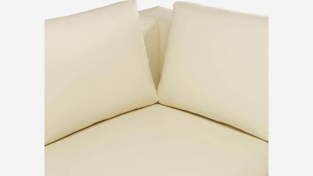Canapé 2 places avec méridienne gauche en cuir Eton - Blanc crème