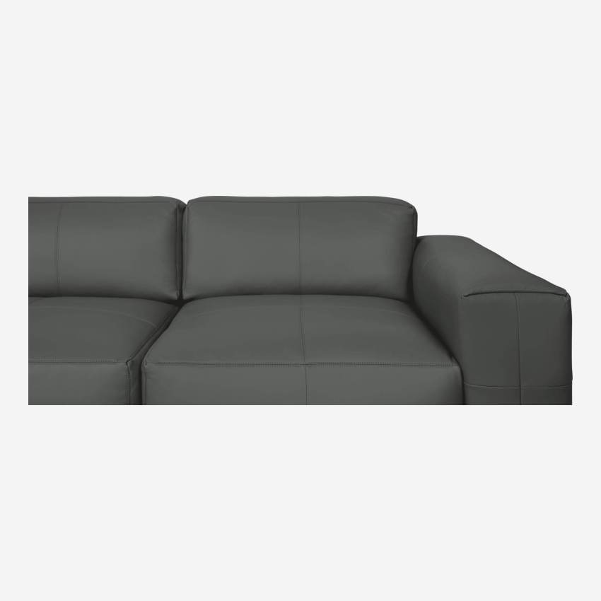Savoy leather 4-seater sofa - Anthracite grey