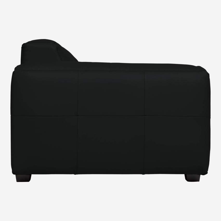 3-Sitzer Sofa aus Semianilinleder Savoy platin black