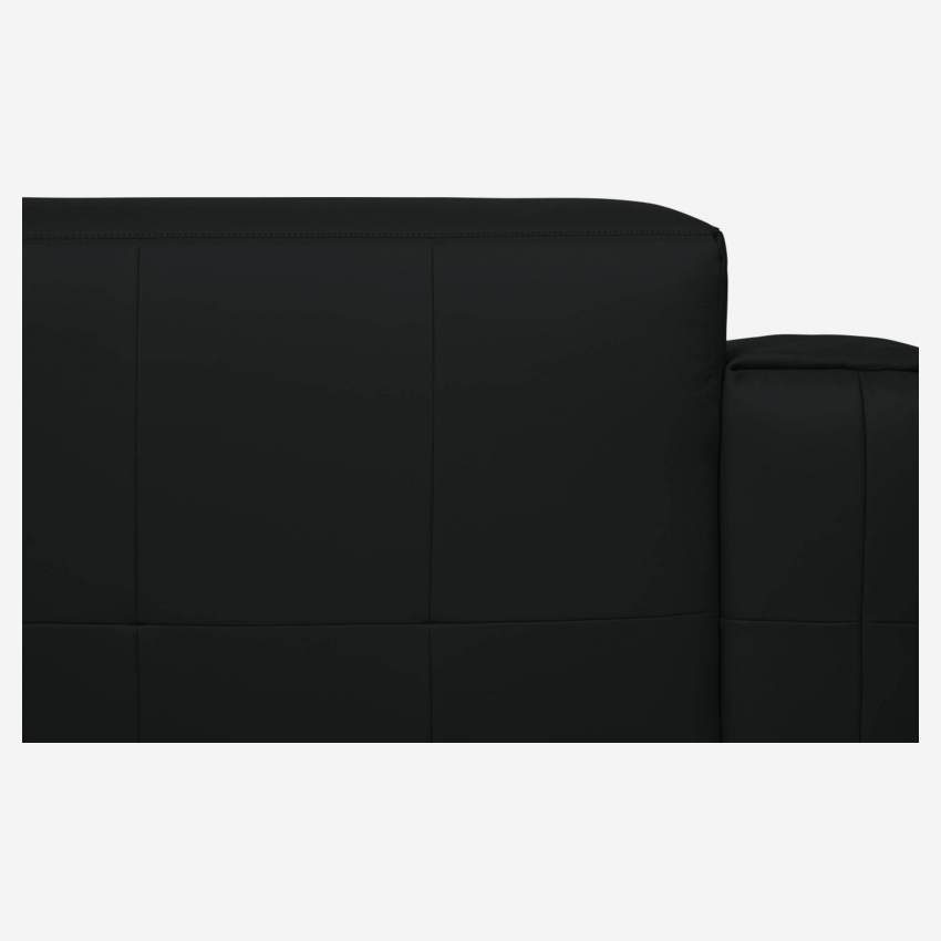 3-Sitzer Sofa aus Semianilinleder Savoy platin black