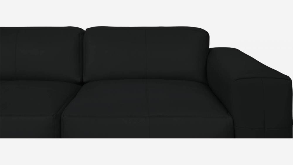 Savoy leather 3-seater sofa - Black