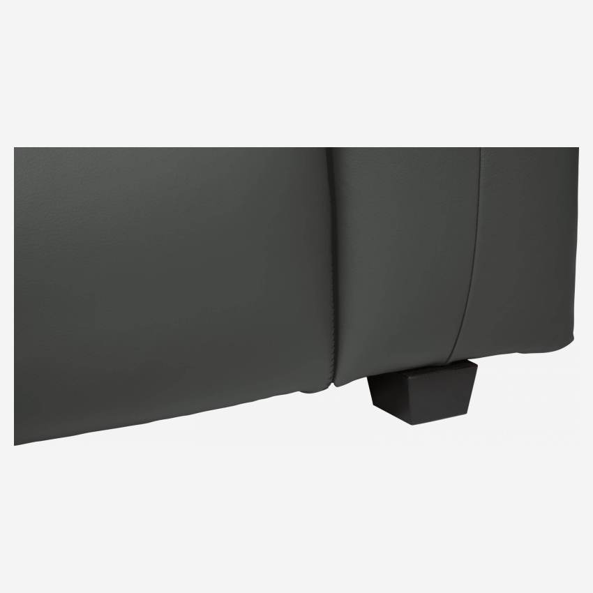 Savoy leather 3-seater sofa - Anthracite grey