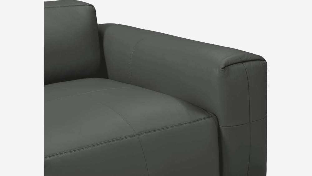 Savoy leather 3-seater sofa - Anthracite grey