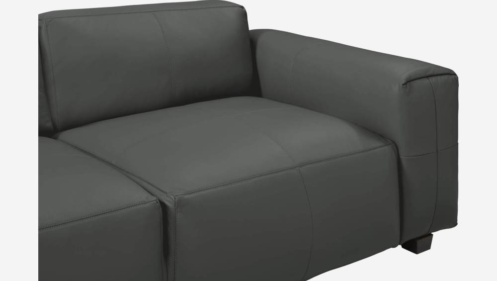 Savoy leather 2-seater sofa - Anthracite grey