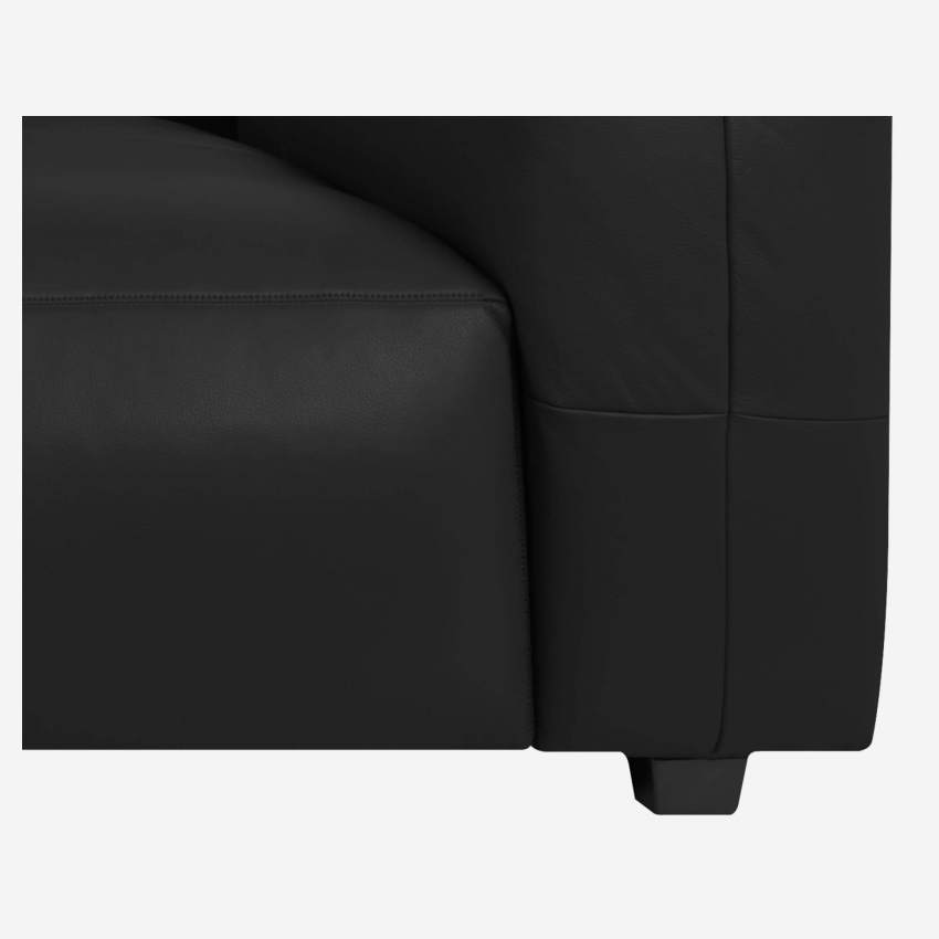 3-Sitzer Sofa mit Chaiselongue links aus Semianilinleder Savoy platin black