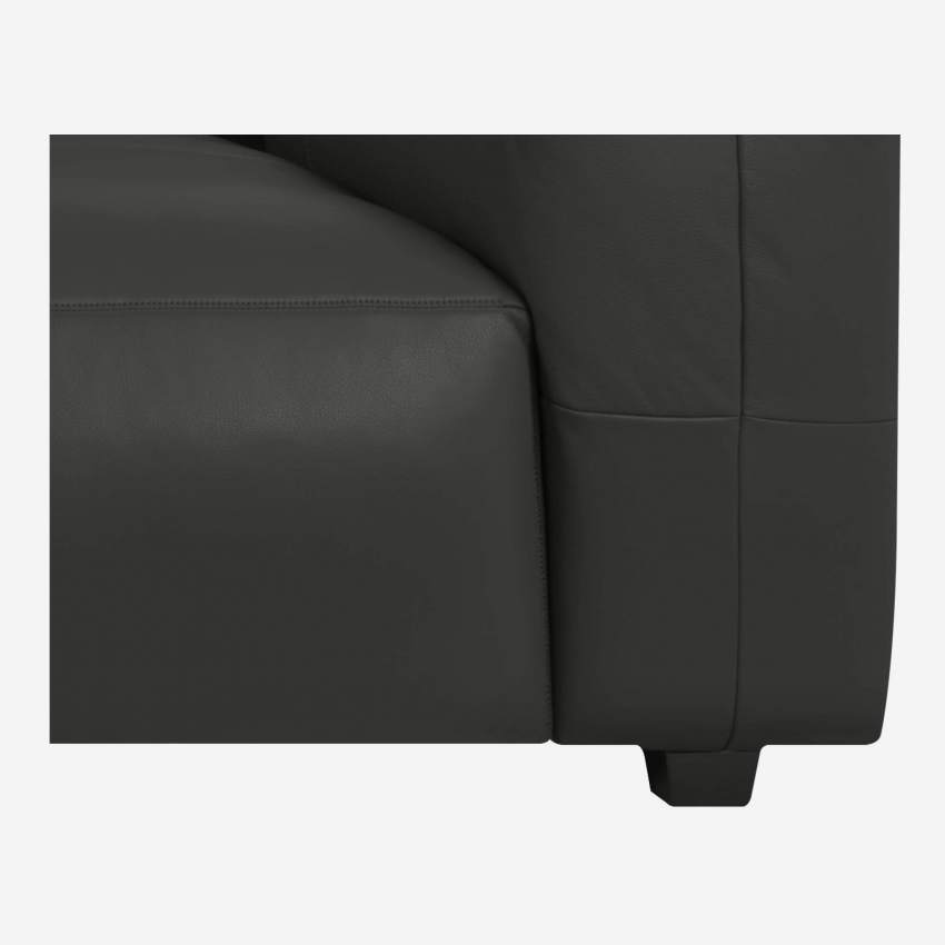 Sofá 3 plazas con chaiselongue izquierda de piel semi-anilina Savoy grey