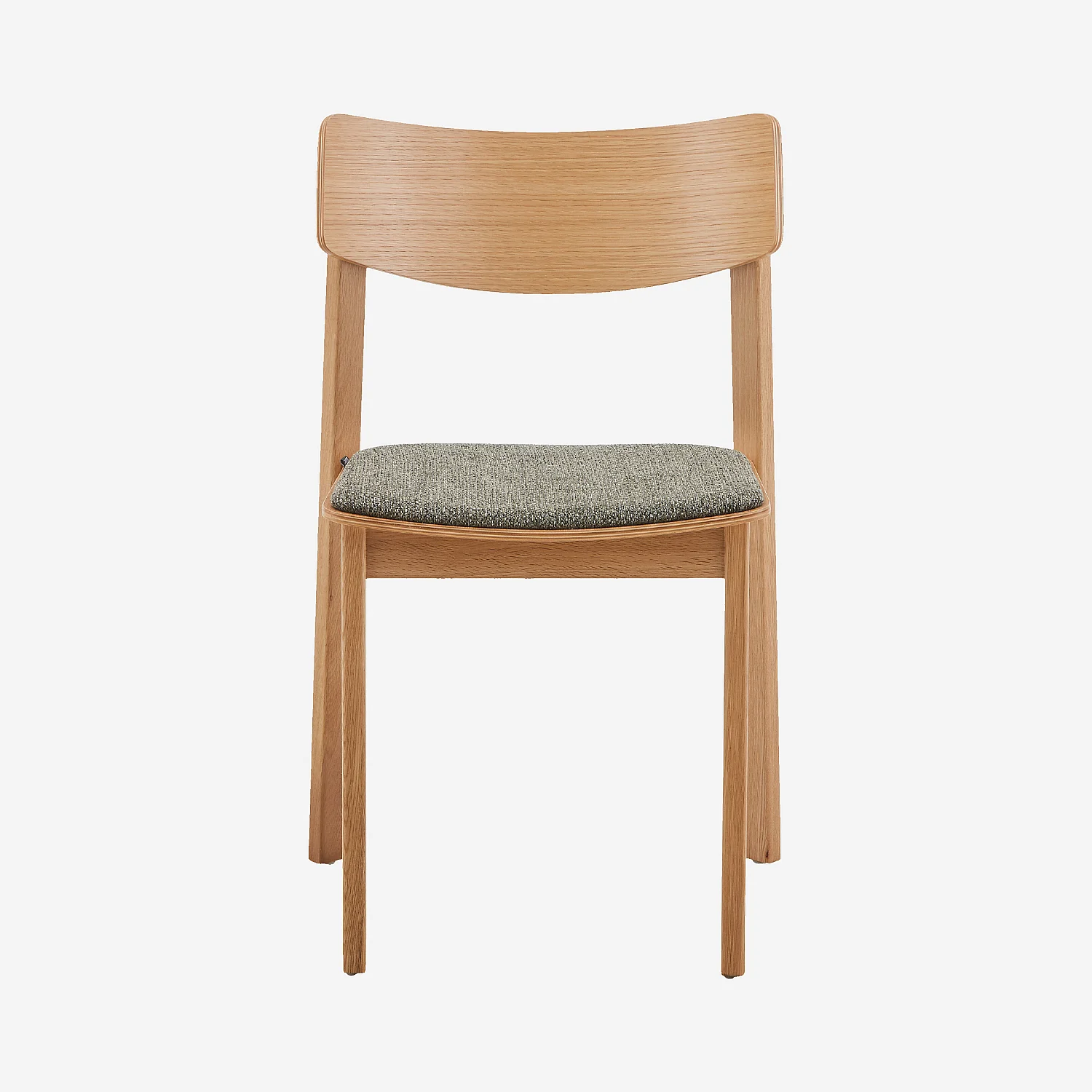 Lot de 2 chaises en tissu texturé et chêne massif - Vert kaki - 3