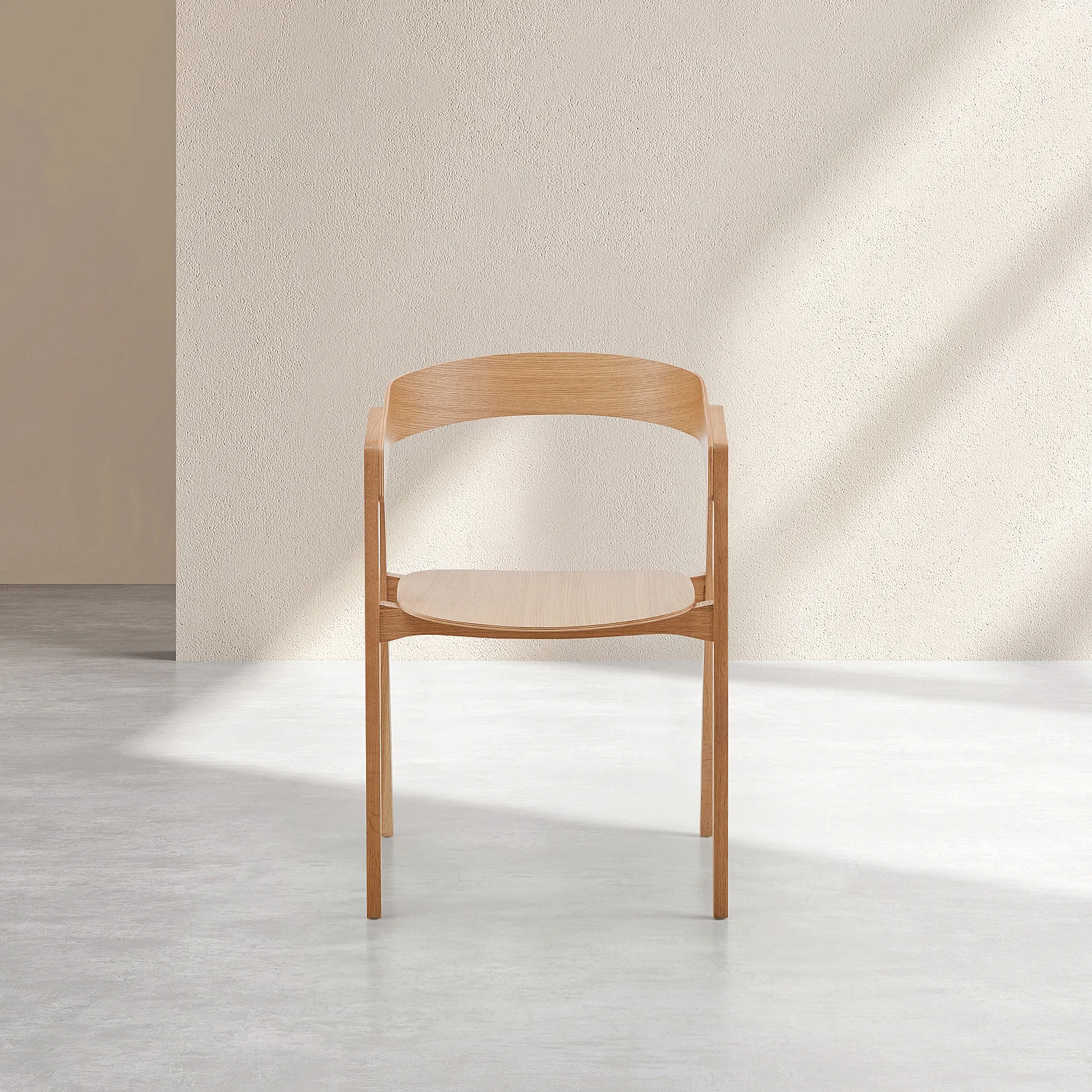 Lot de 2 chaises en chêne massif avec accoudoirs - Naturel - 2