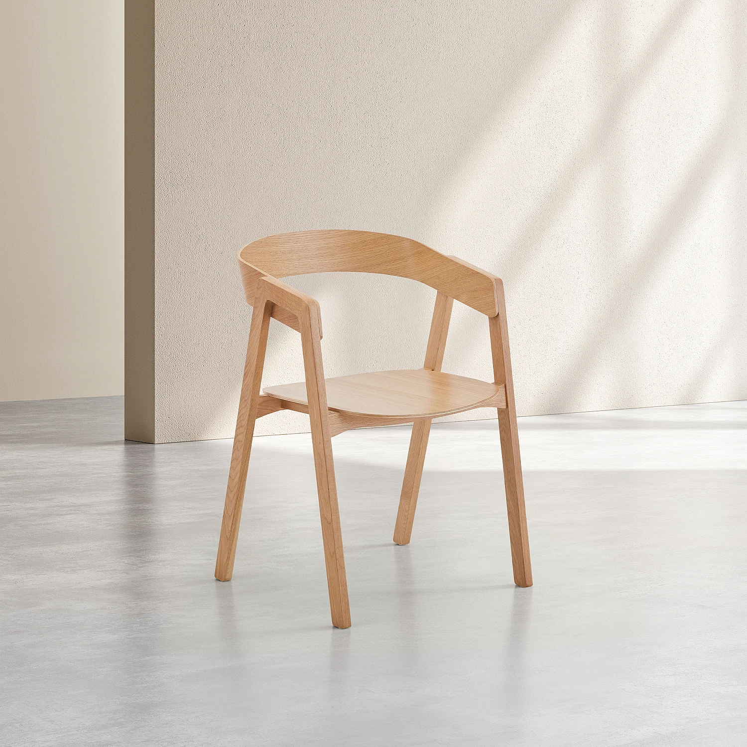 Lot de 2 chaises en chêne massif avec accoudoirs - Naturel - 4