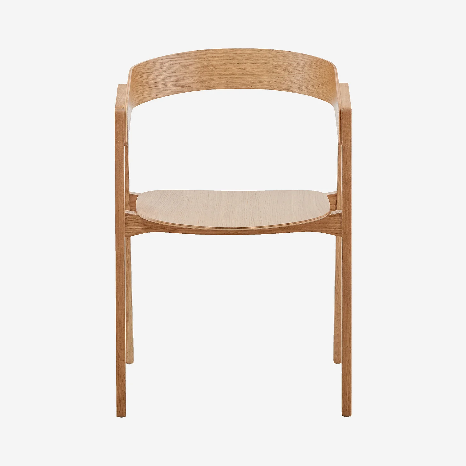 Lot de 2 chaises en chêne massif avec accoudoirs - Naturel - 1