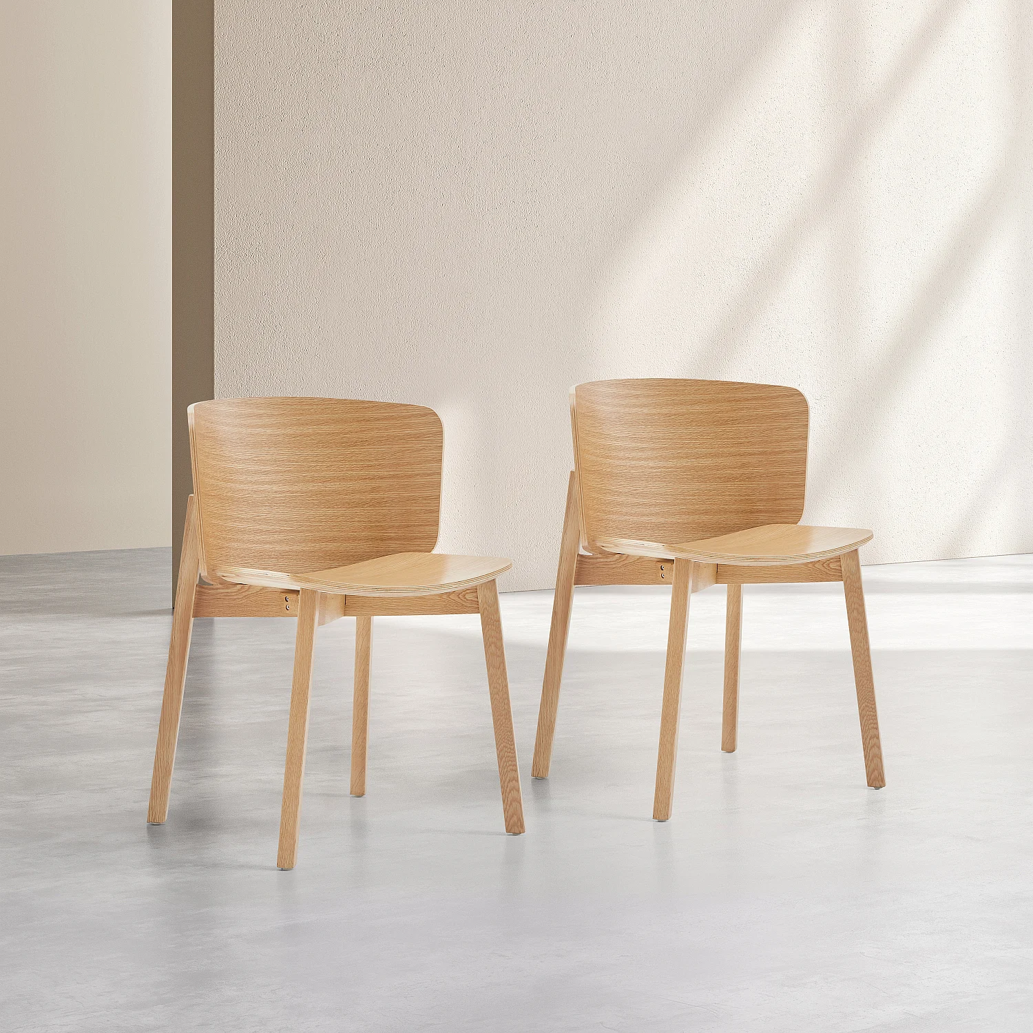 Lot de 2 chaises en chêne massif - 2