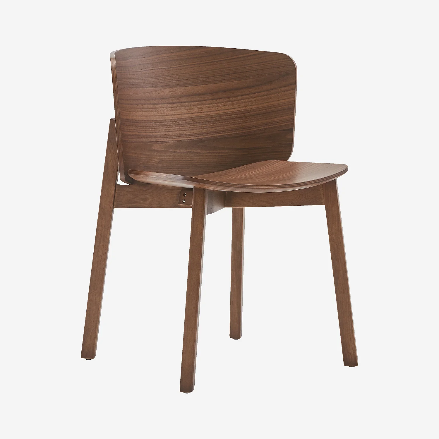 Lot de 2 chaises en chêne massif finition noyer - 1
