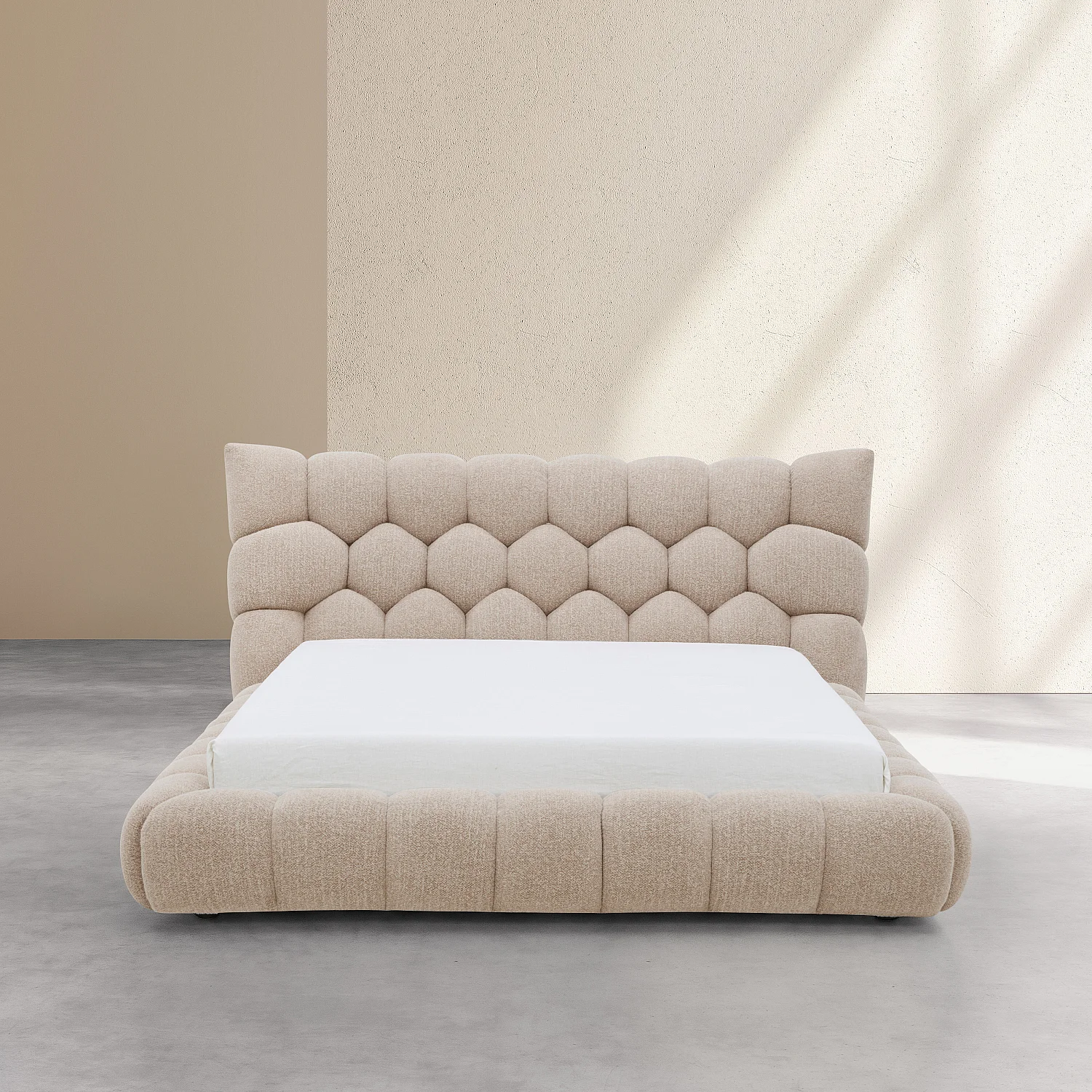Seng 160 x 200 cm - Quiltet stof - Muldvarp - 5