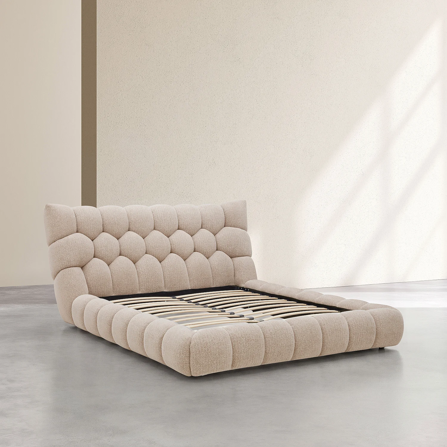 Seng 160 x 200 cm - Quiltet stof - Muldvarp - 6