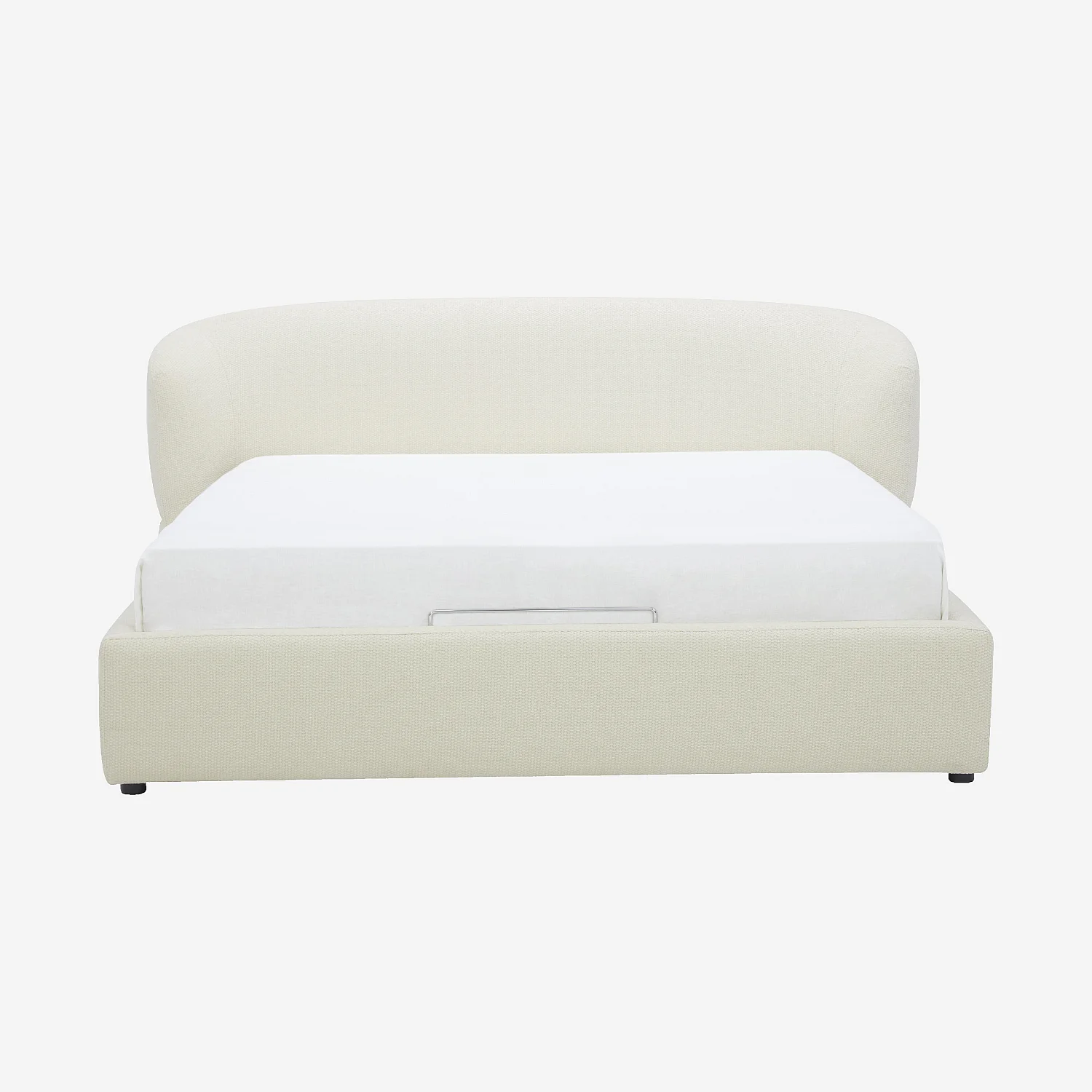 Lit coffre électrique 180 x 200 cm en tissu chenille - Ivoire - 3