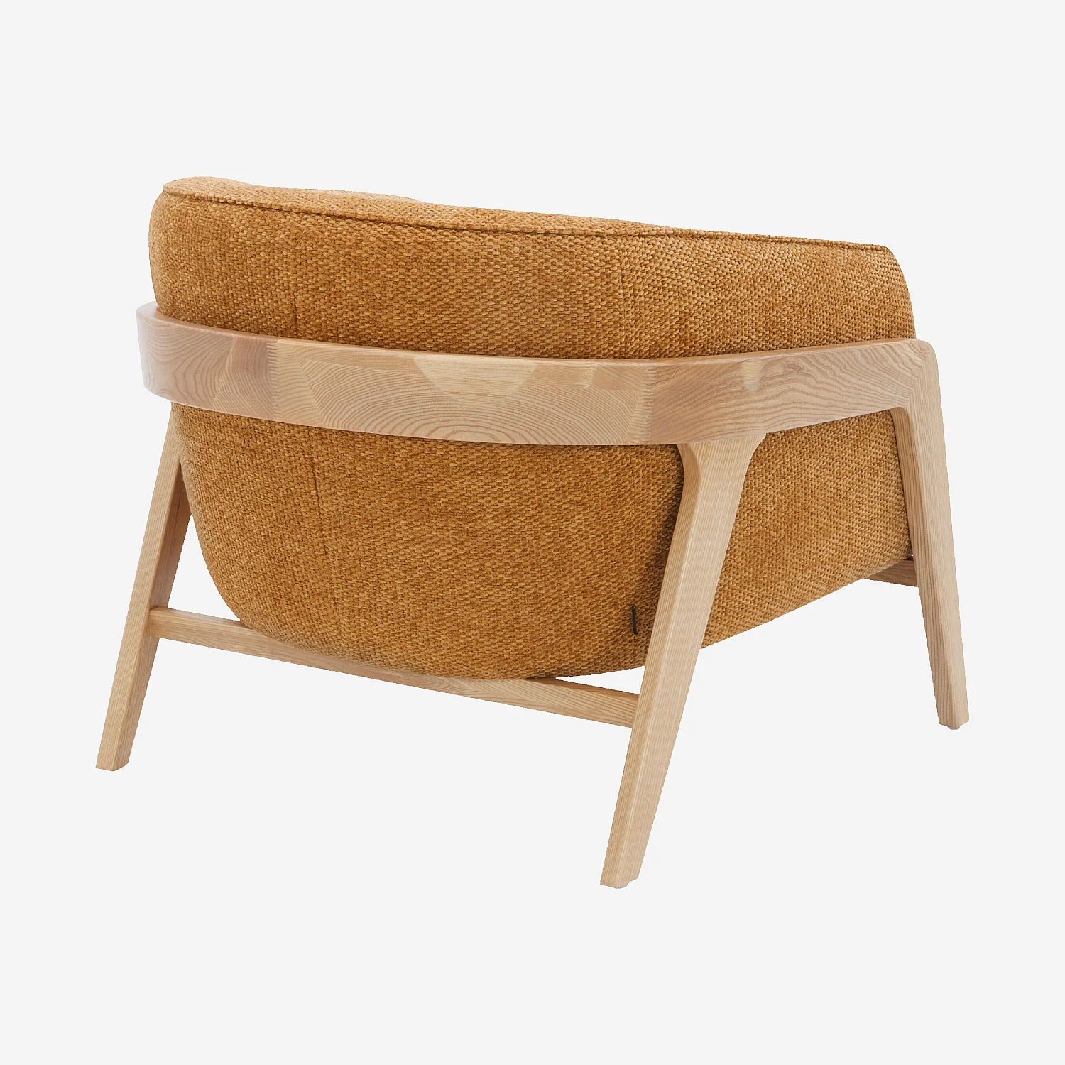 Fauteuil en tissu chenille et bois - Ocre - 4