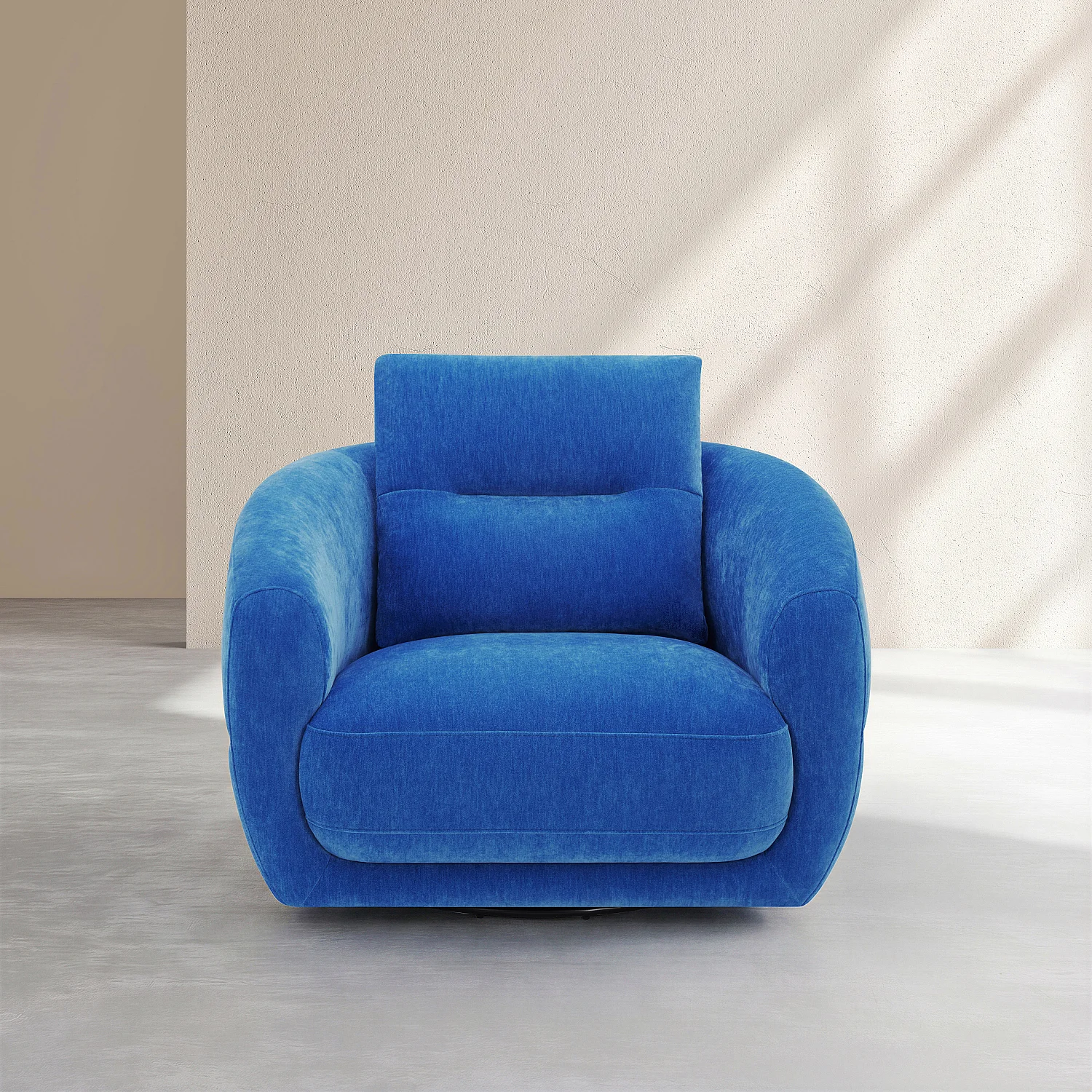 Sillón giratorio de tejido - Azul eléctrico - 2