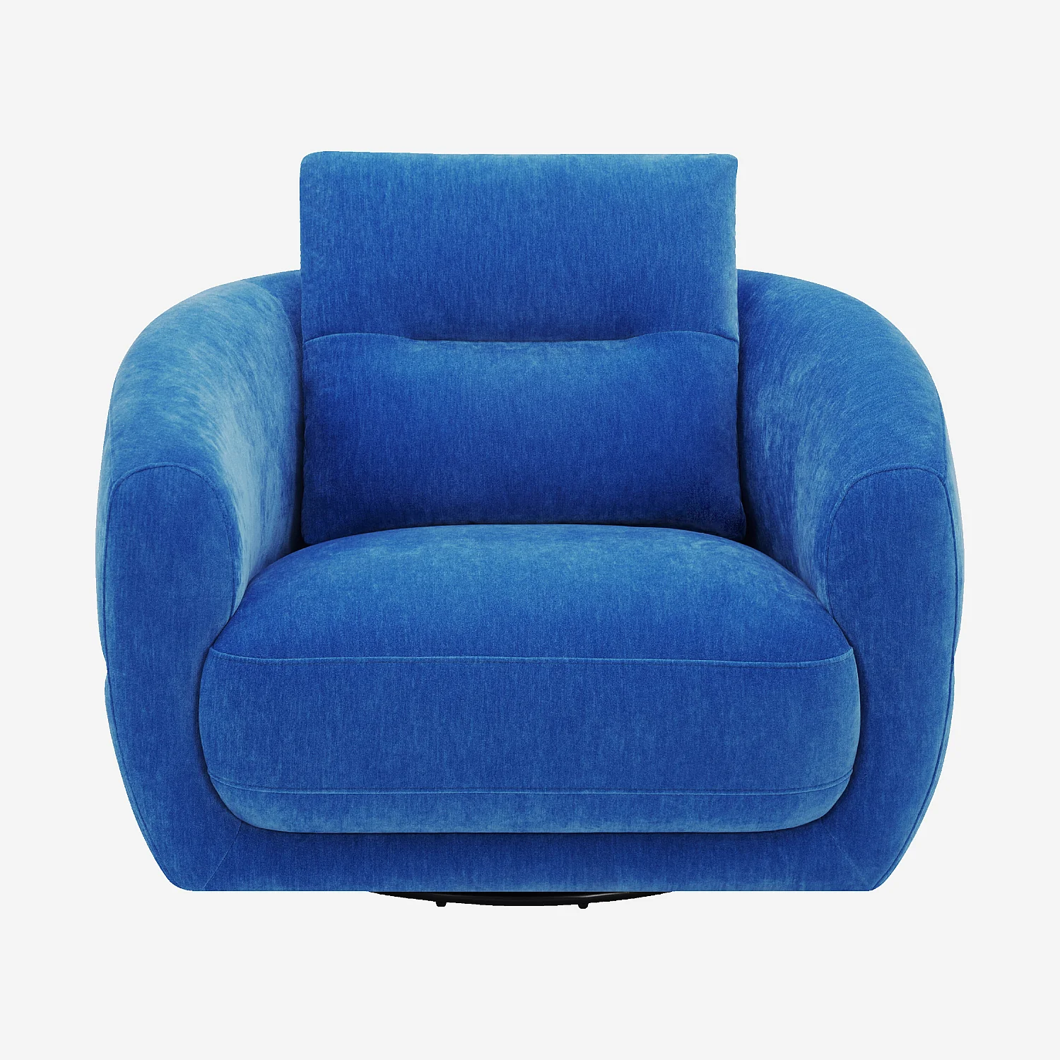 Fauteuil pivotant en tissu - Bleu électrique - 1