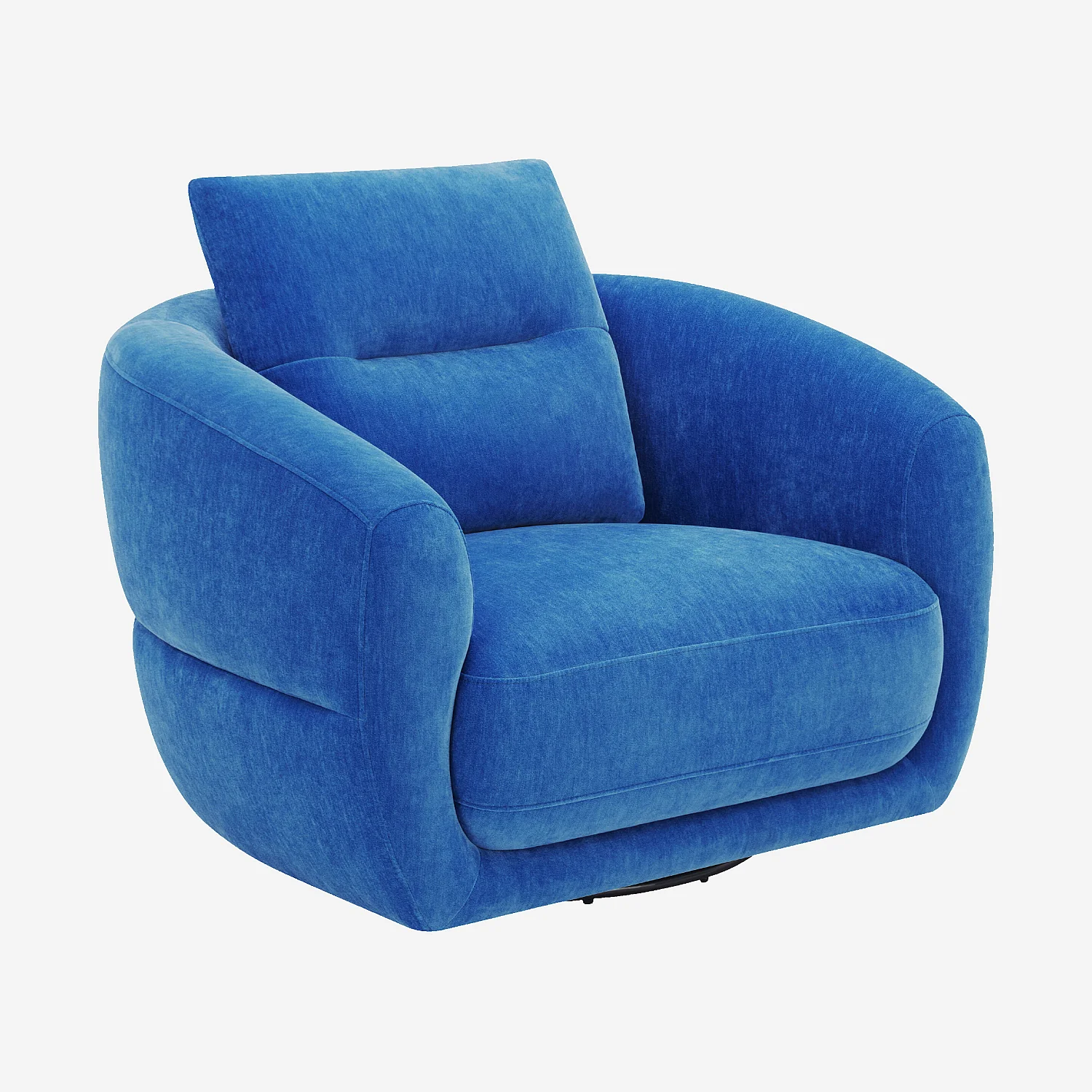 Fauteuil pivotant en tissu - Bleu électrique - 2