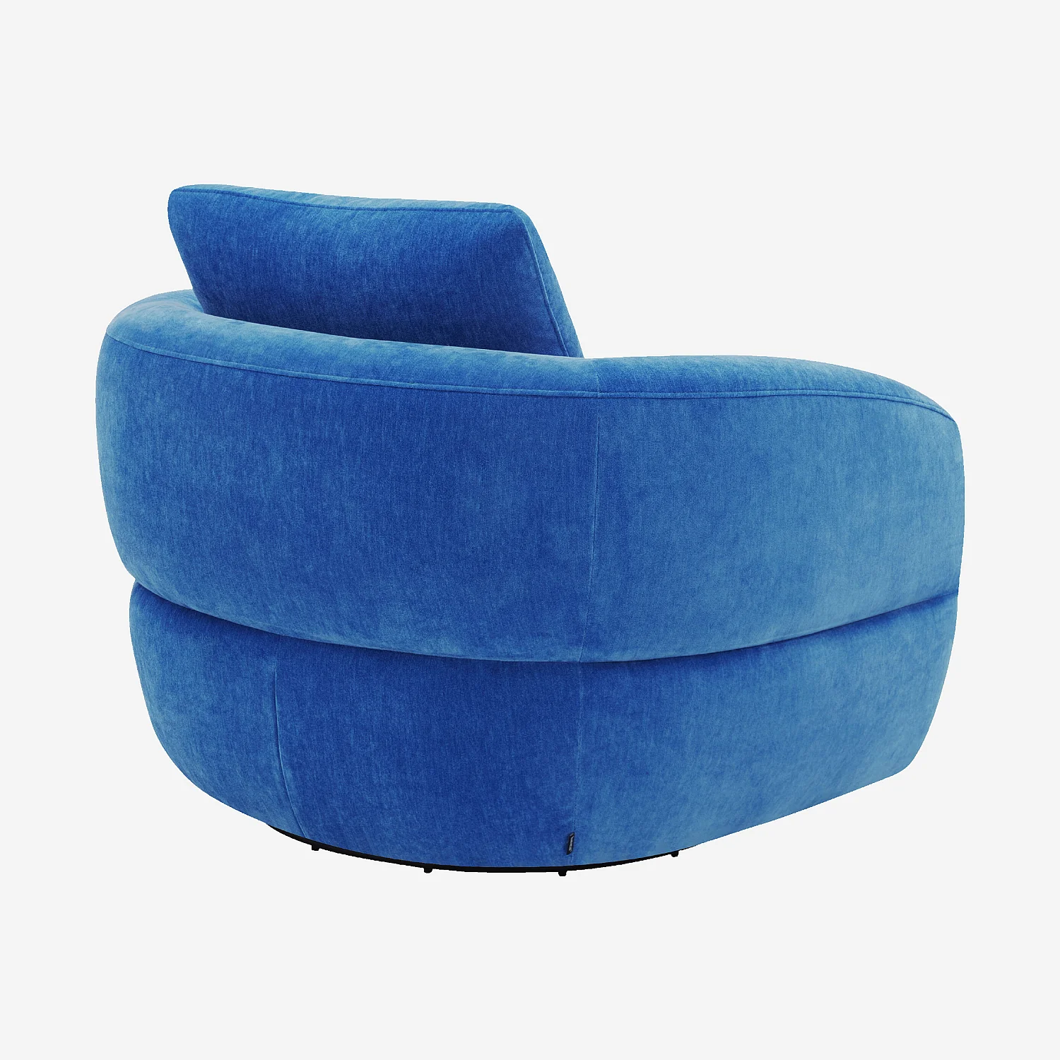 Fauteuil pivotant en tissu - Bleu électrique - 4