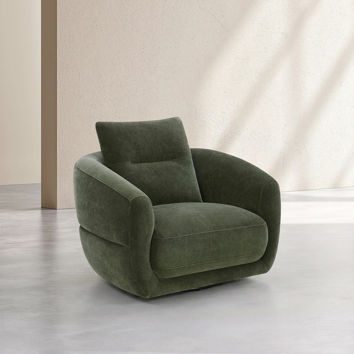 Draaifauteuil van stof - Dennengroen - 3