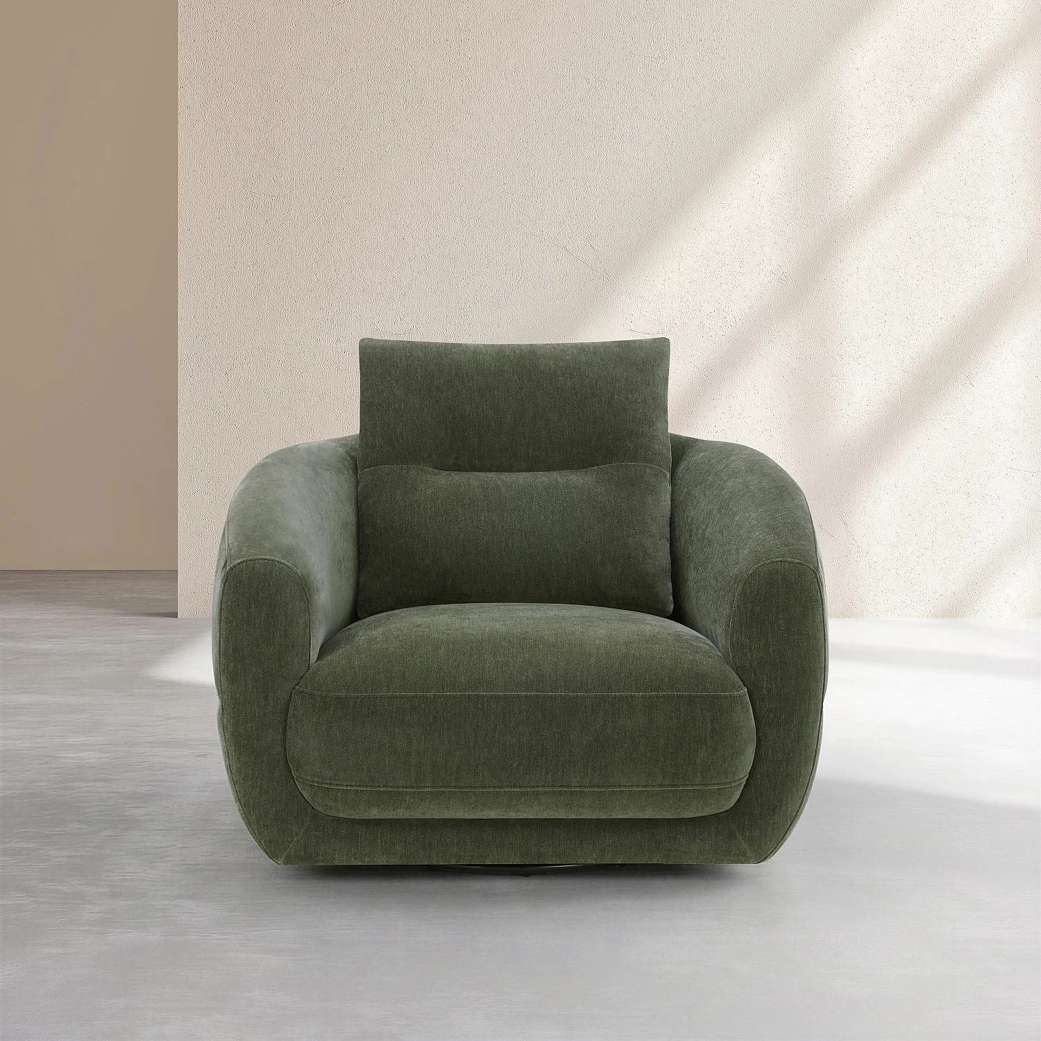 Draaifauteuil van stof - Dennengroen - 1