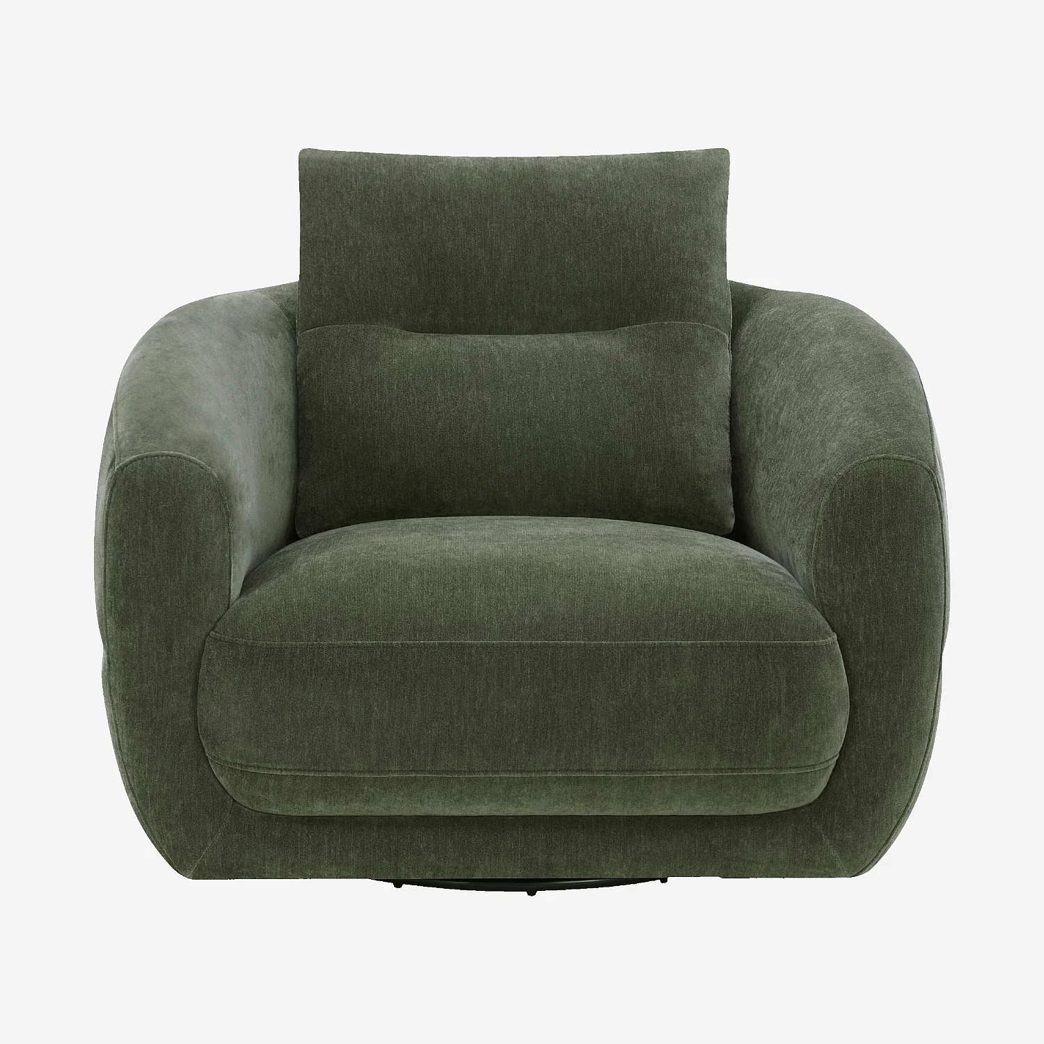 Fauteuil pivotant en tissu - Vert sapin - 1