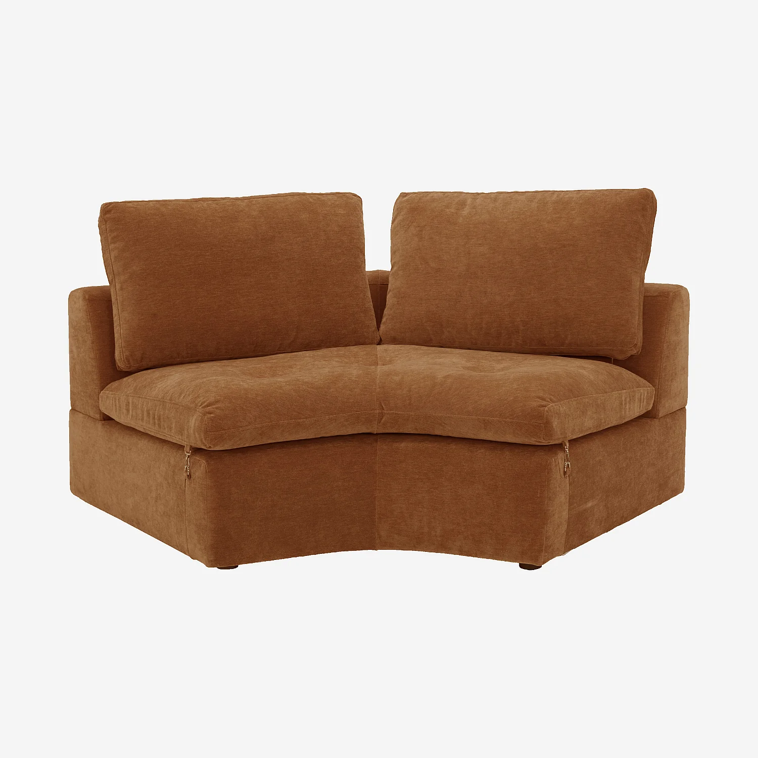 Module d'angle incurvé en tissu - Marron noisette - 1