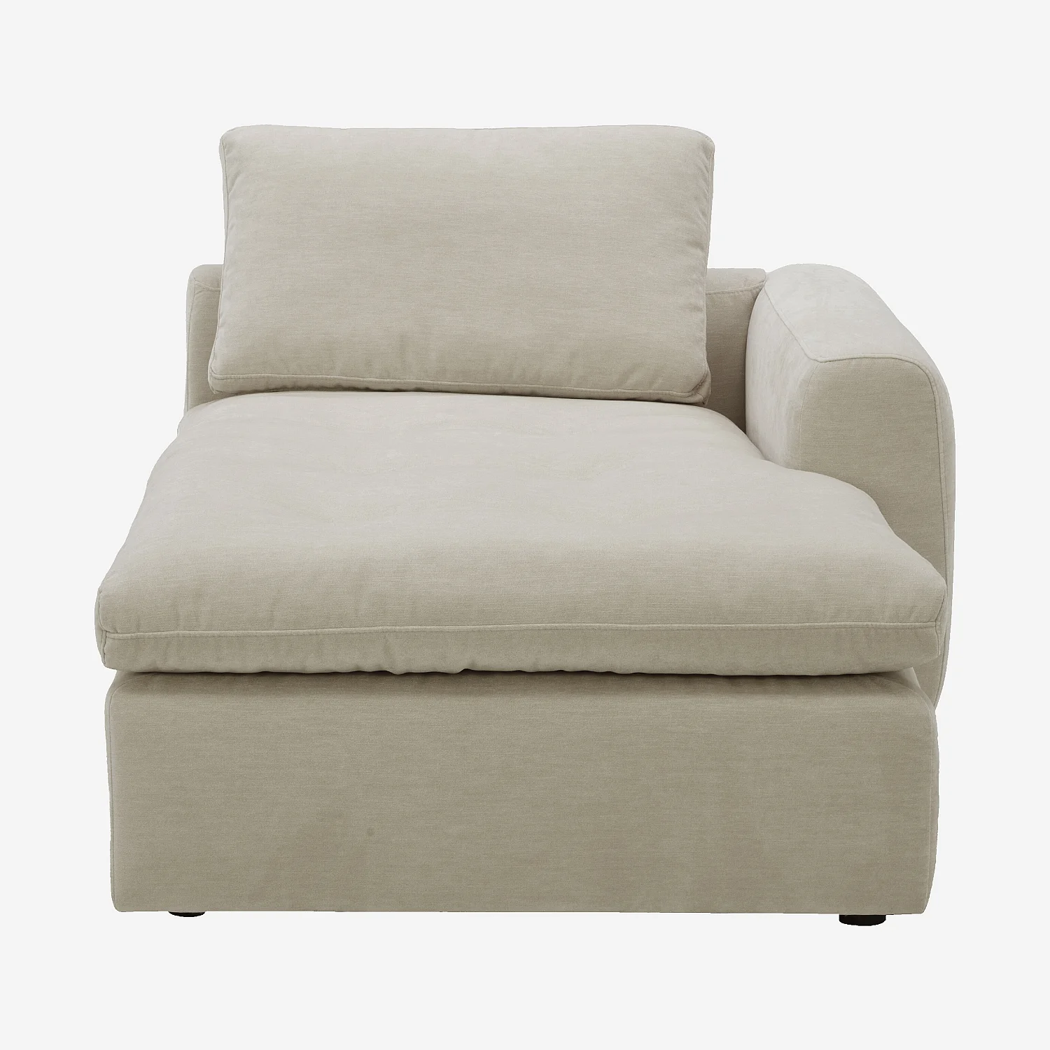 Rechter chaise longue van stof - Meringuebeige - 2