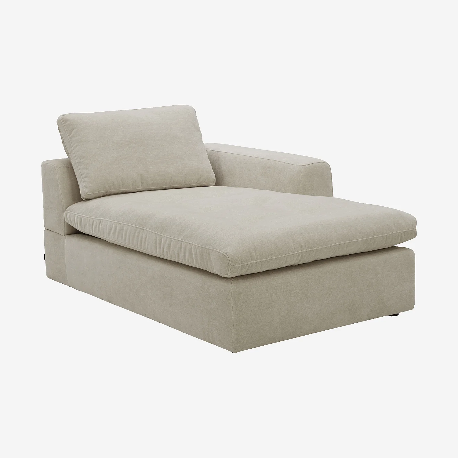 Rechter chaise longue van stof - Meringuebeige - 1