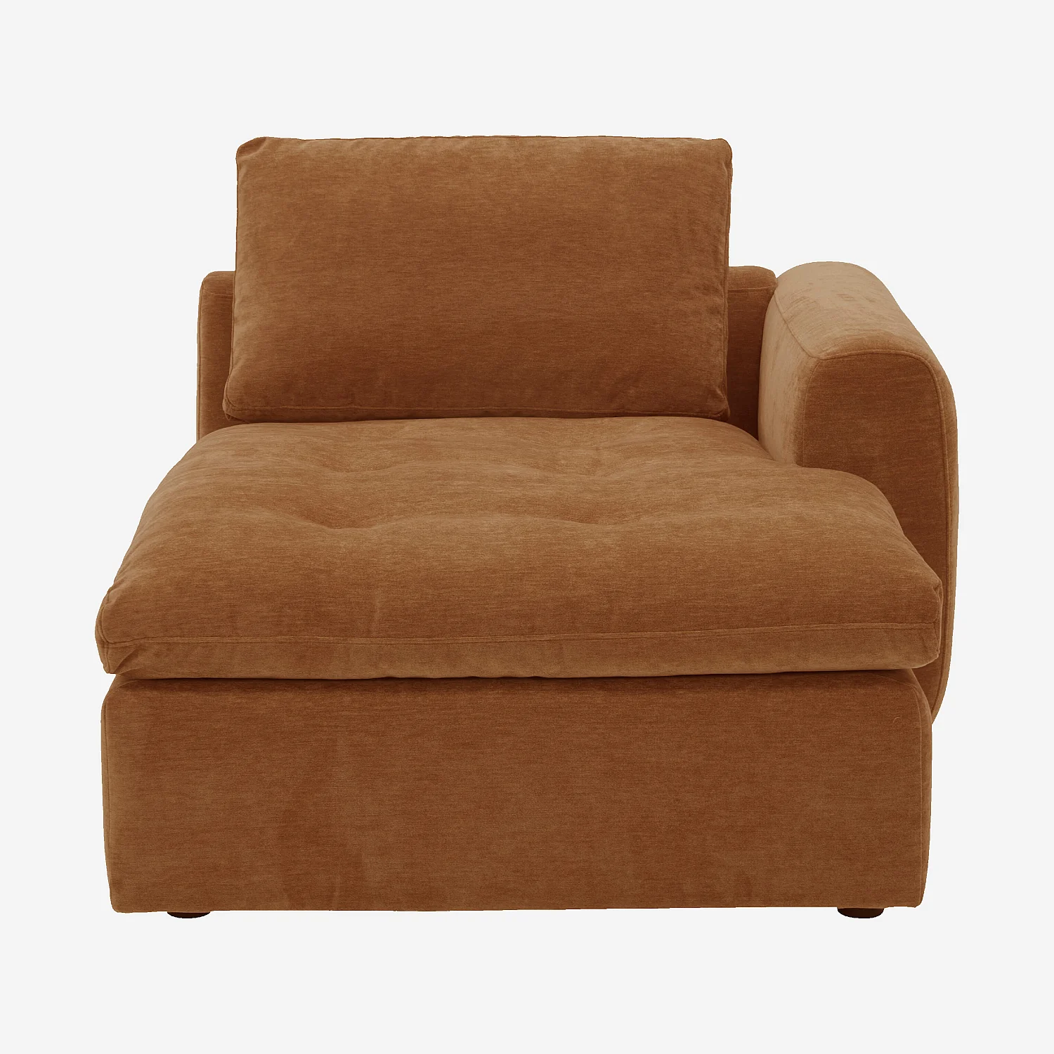 Rechter chaise longue van stof - Hazelnootbruin - 2