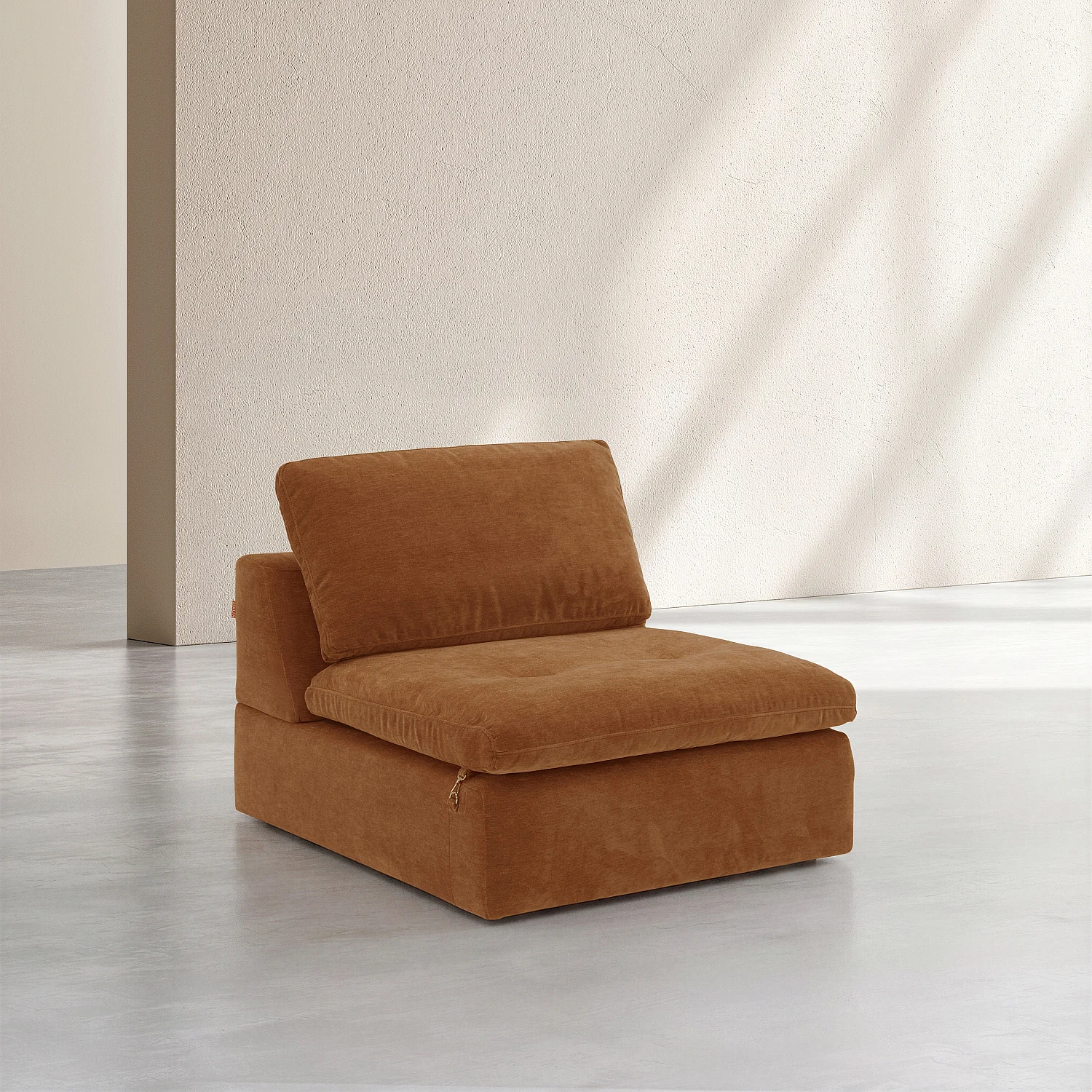 Sessel aus Stoff - Haselnussbraun - 2