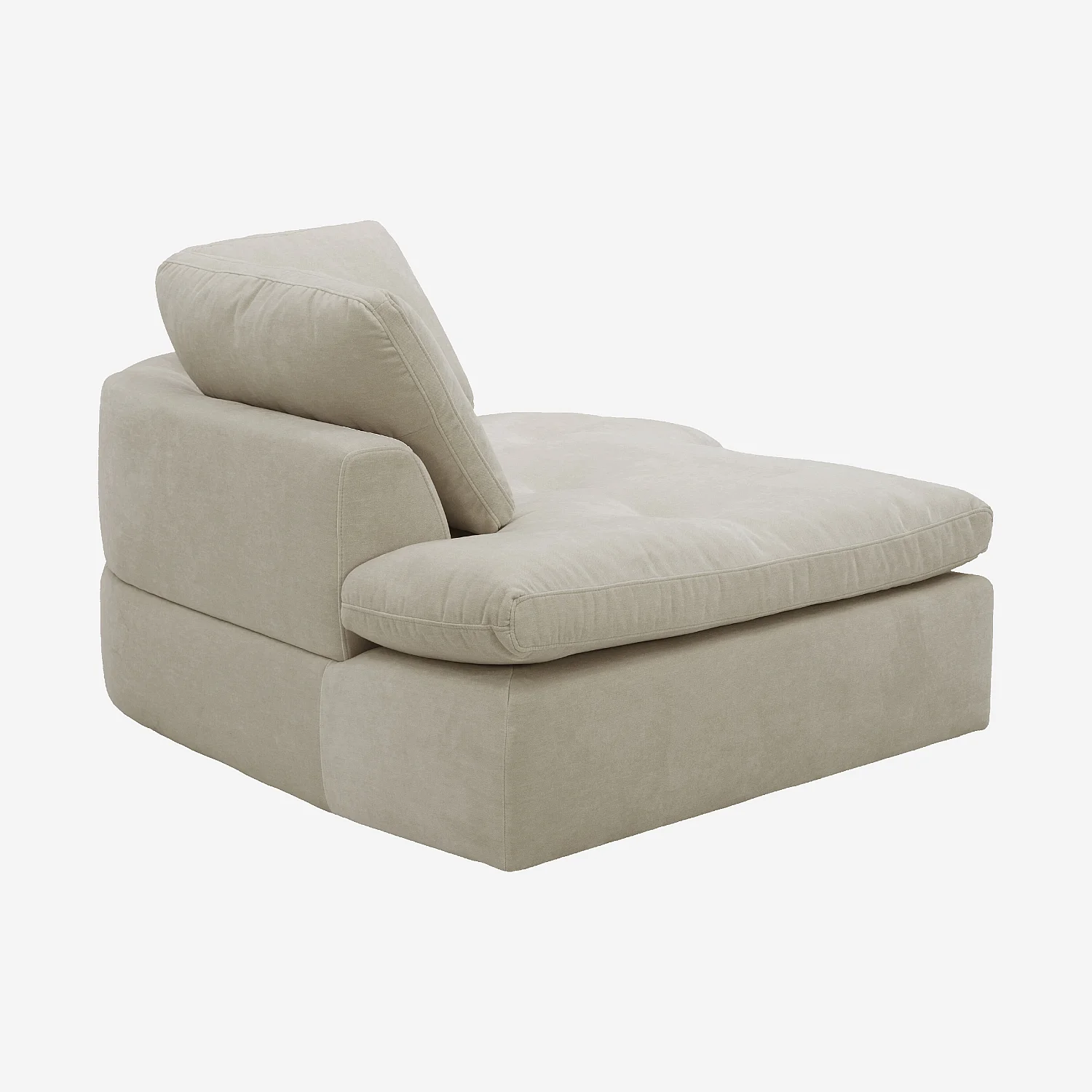 Linker gebogen chaise longue van stof - Meringuebeige - 4