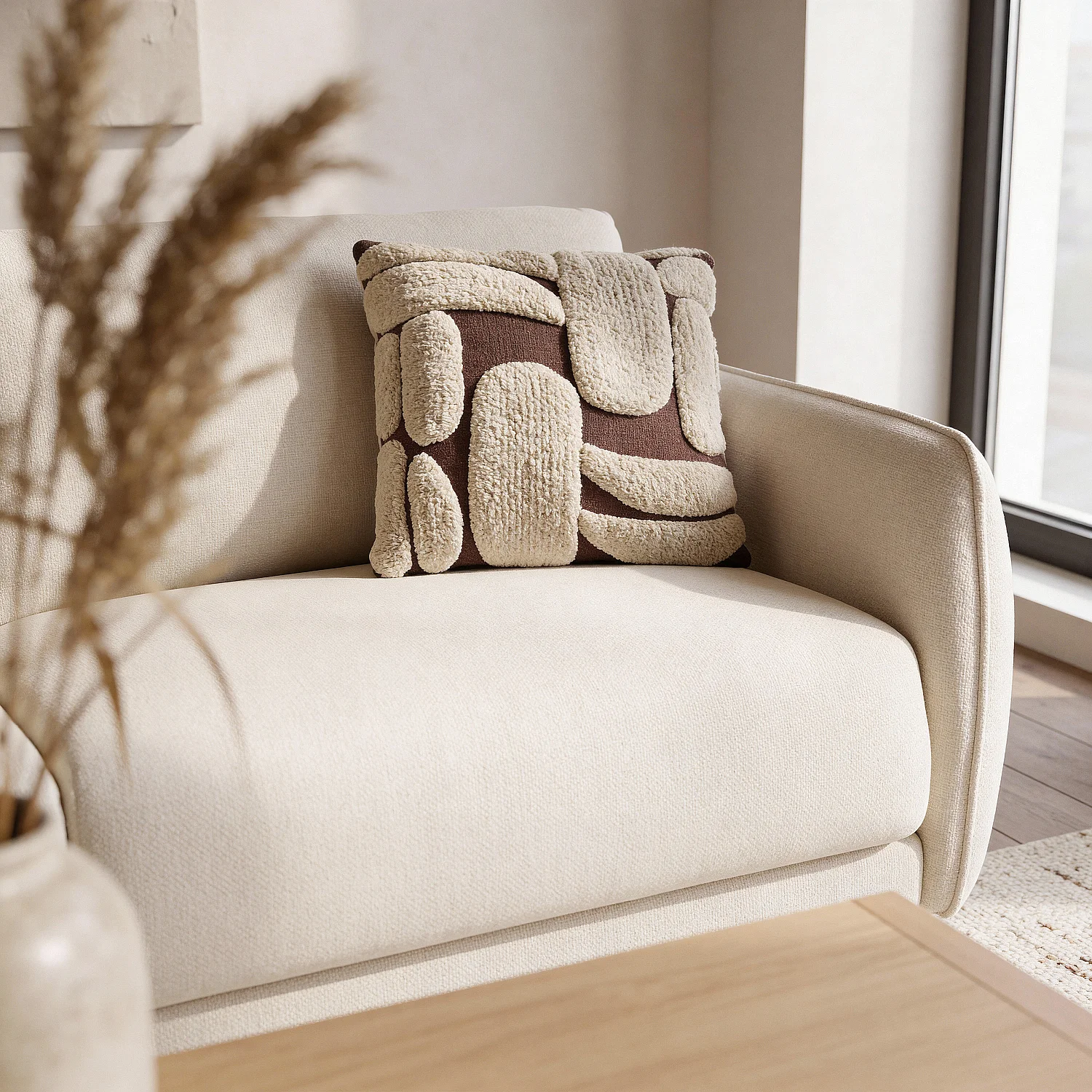 Divano letto 2 posti - Letto 140 cm - Materasso in schiuma 13 cm - Tessuto Tolfa Crema - 7