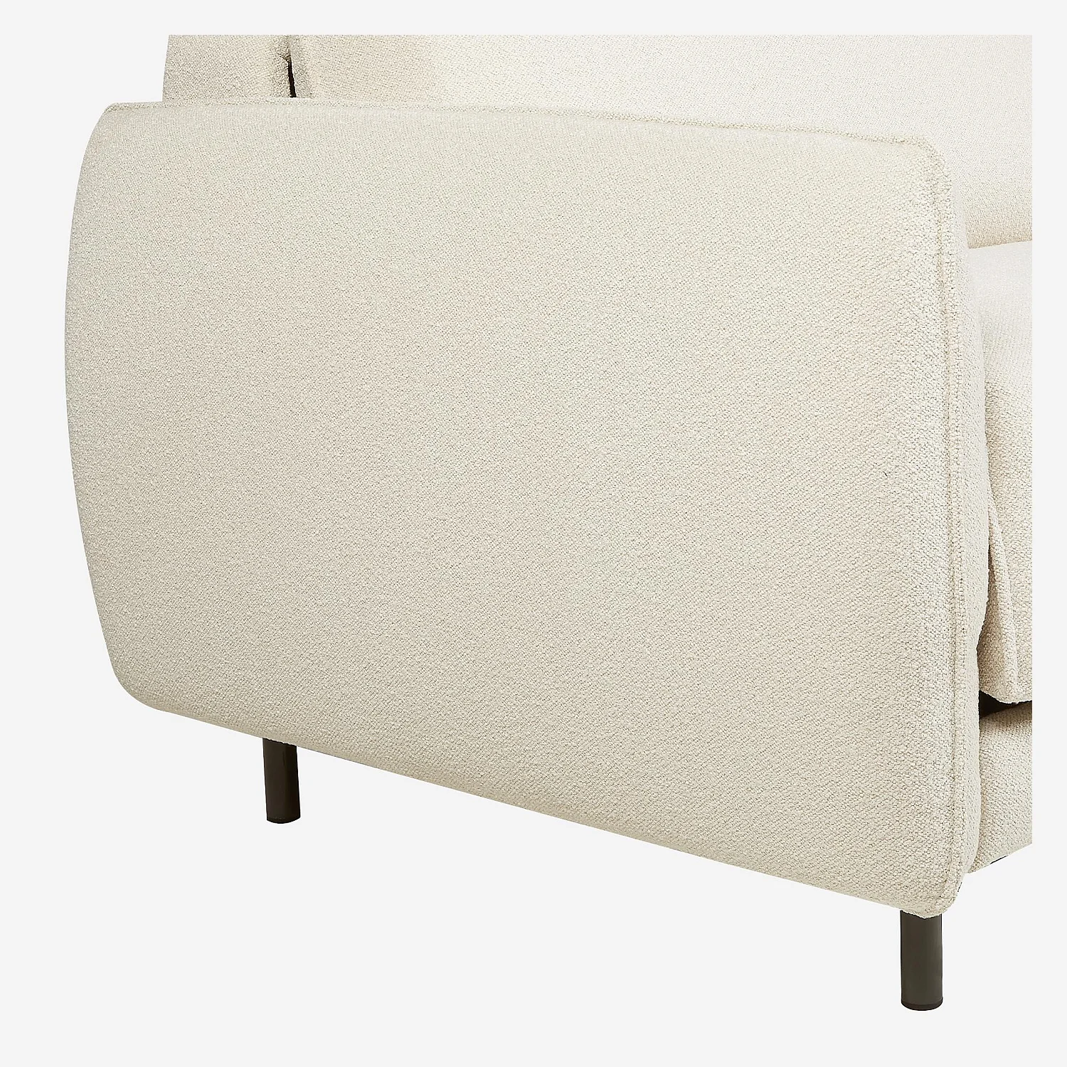 Canapé convertible 2 places - Couchage 140 cm - Matelas en mousse 13 cm - Tissu Tolfa Crème - 4