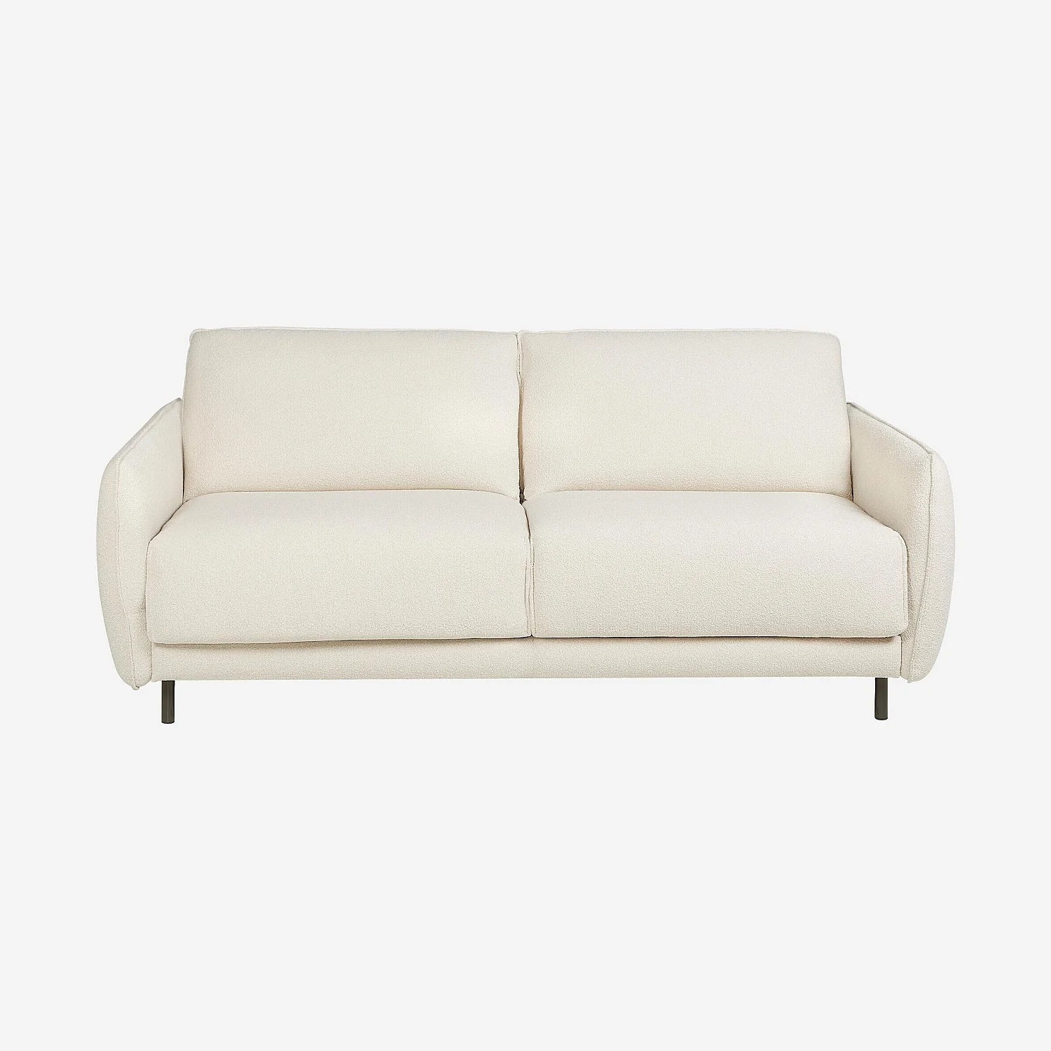 Canapé convertible 2 places - Couchage 140 cm - Matelas en mousse 13 cm - Tissu Tolfa Crème - 2