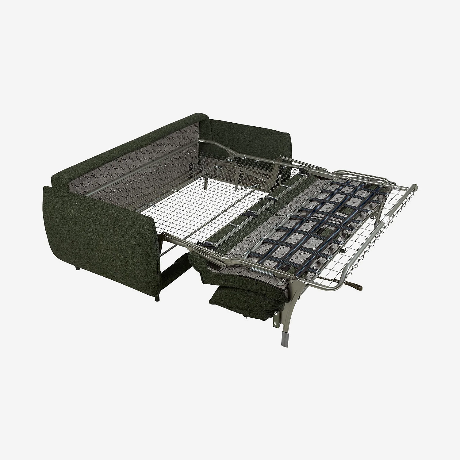 Canapé convertible 2 places - Couchage 140 cm - Matelas en mousse 13 cm - Tissu Tolfa Vert kaki - 7